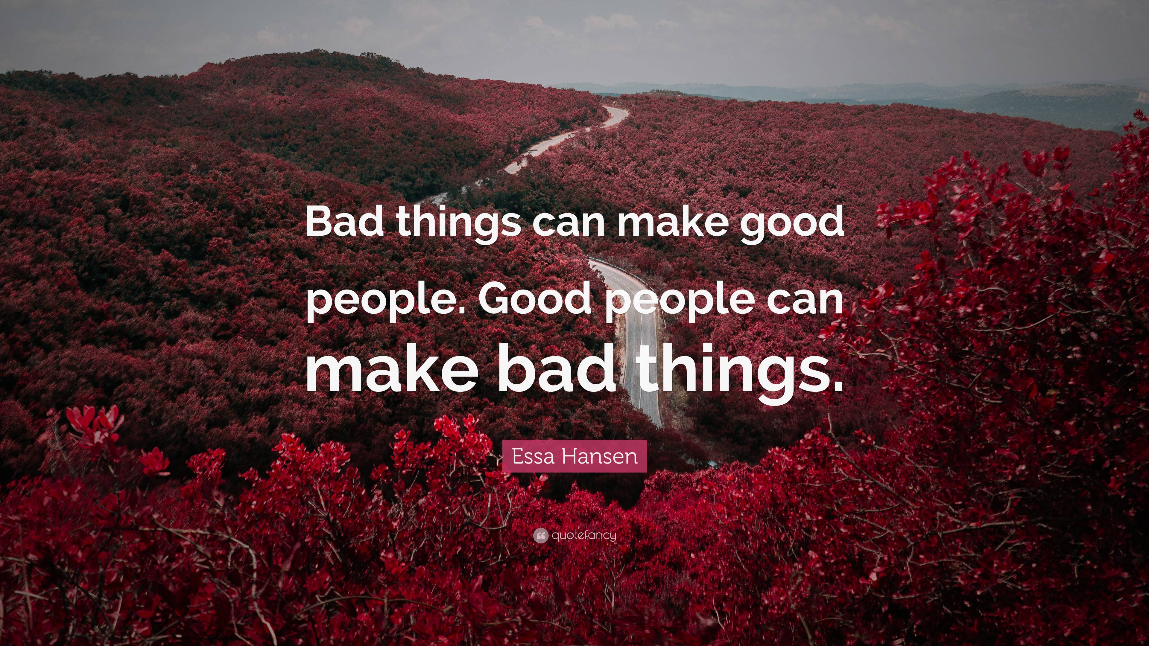 Essa Hansen Quote: “Bad things can make good people. Good people can ...