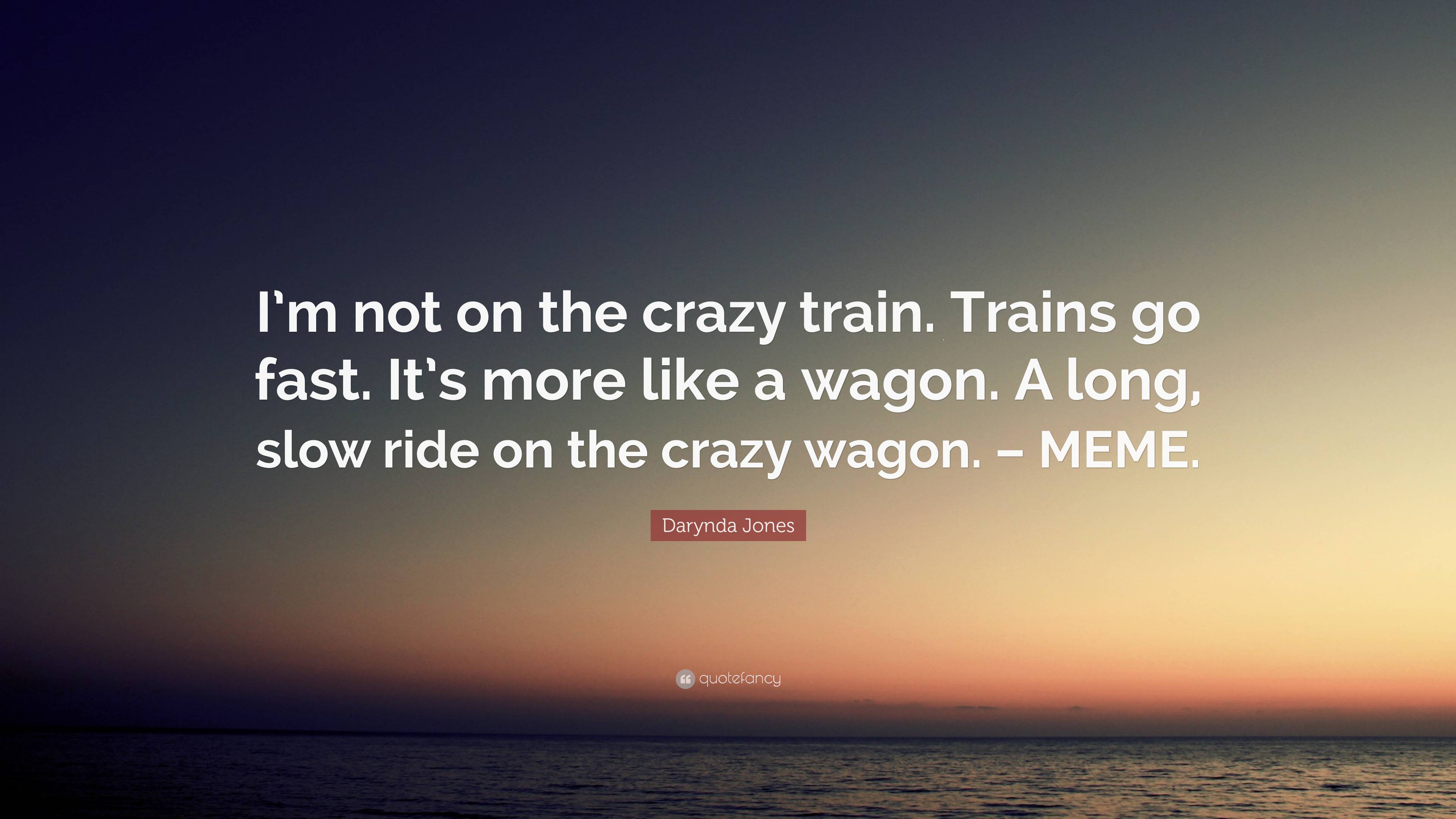 Darynda Jones Quote “I’m not on the crazy train. Trains go fast. It’s