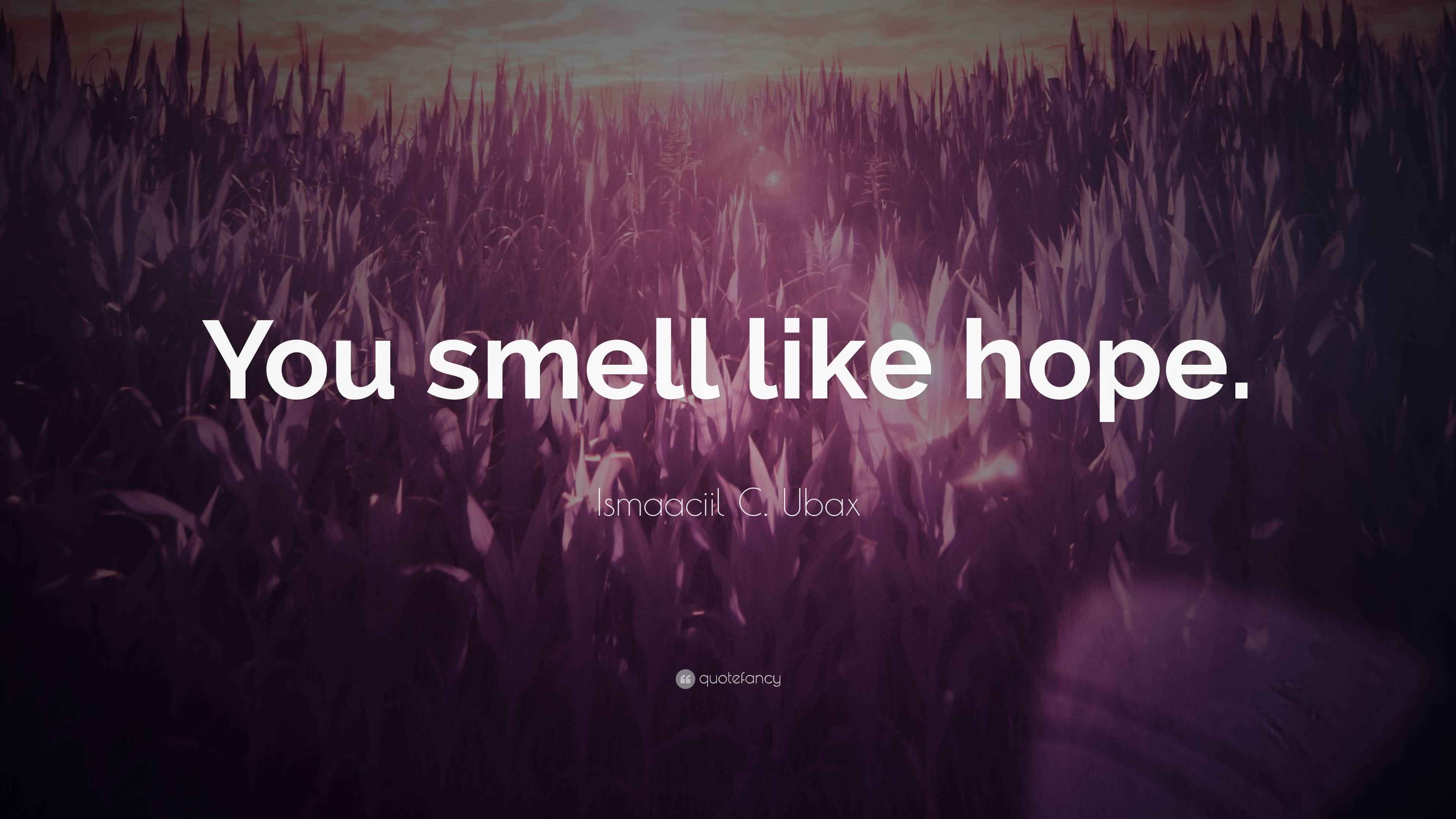 Ismaaciil C. Ubax Quote “You smell like hope.”