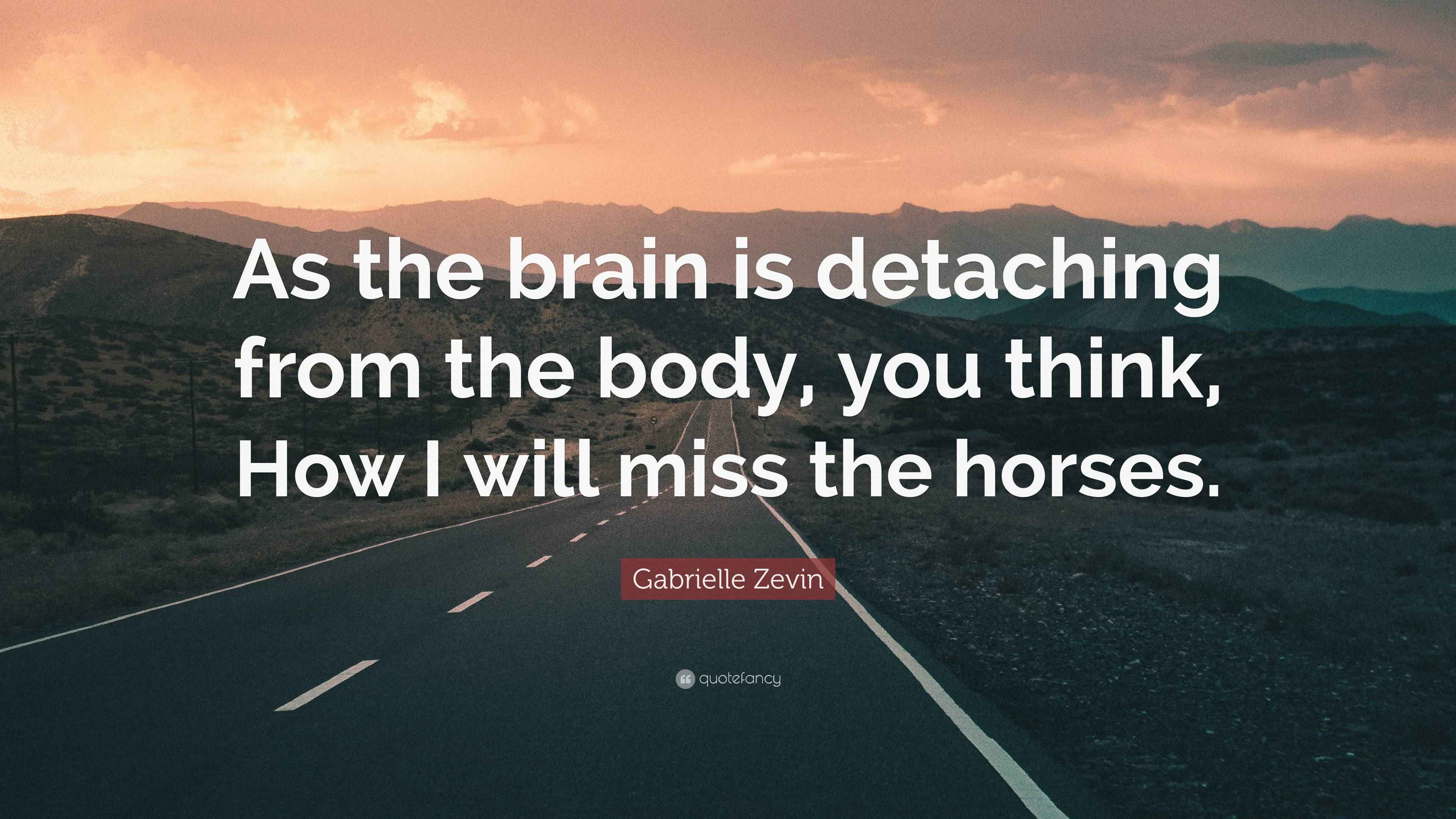 Gabrielle Zevin Quote: “As the brain is detaching from the body, you ...