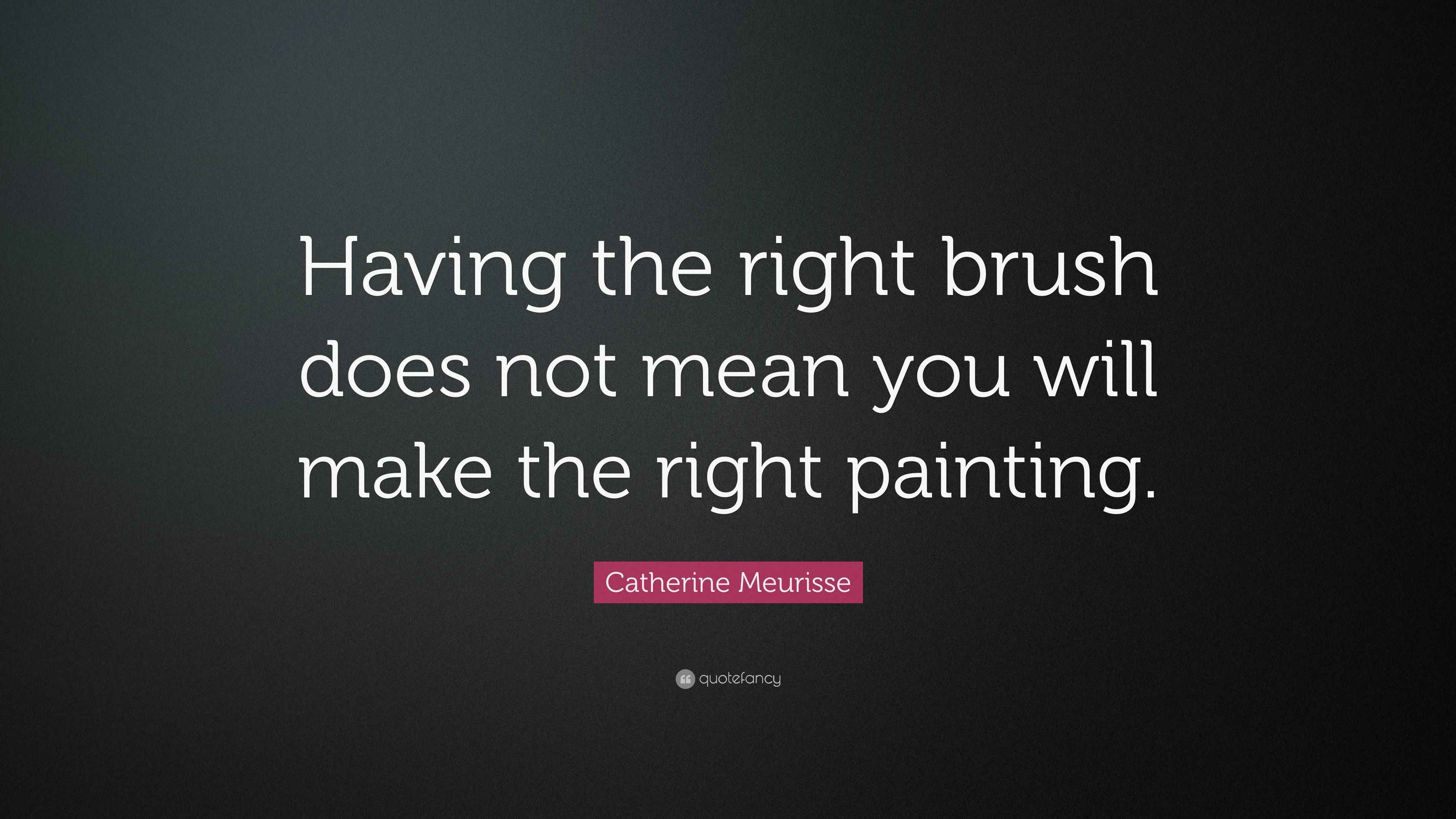 Catherine Meurisse Quote “Having the right brush does not mean you