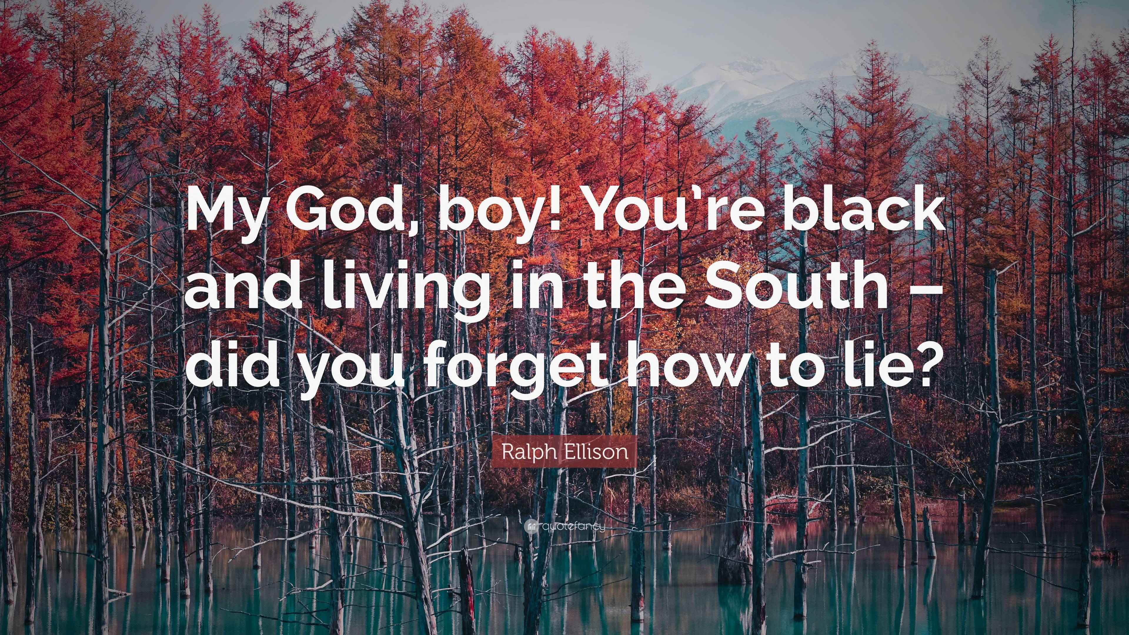 Ralph Ellison Quote: “My God, boy! You’re black and living in the South