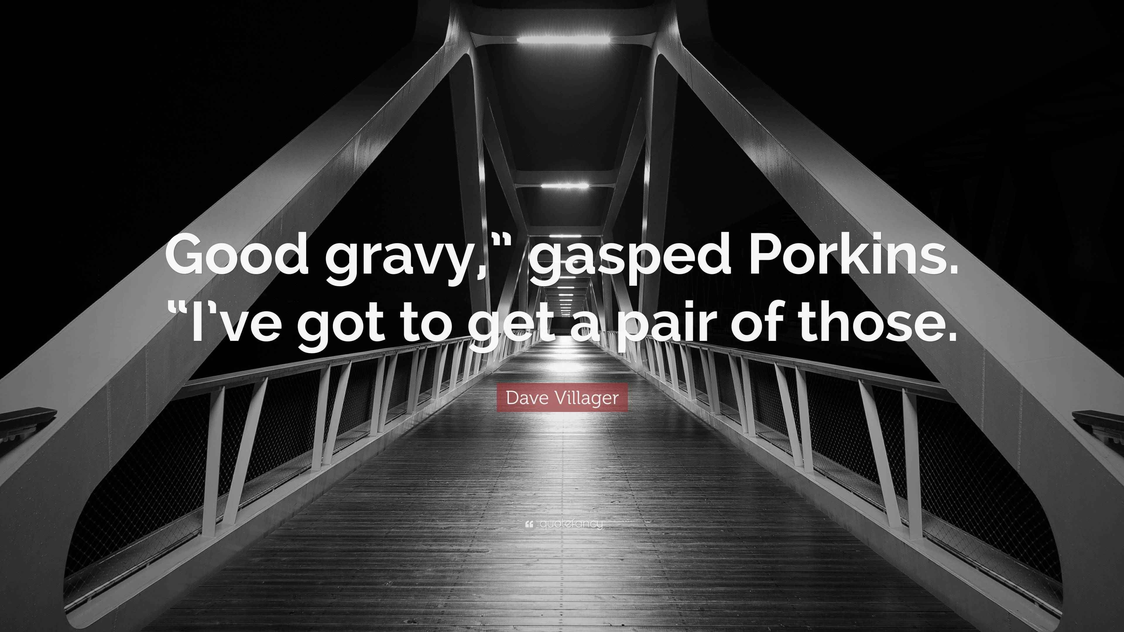 Dave Villager Quote “Good gravy,” gasped Porkins. “I’ve got to get a