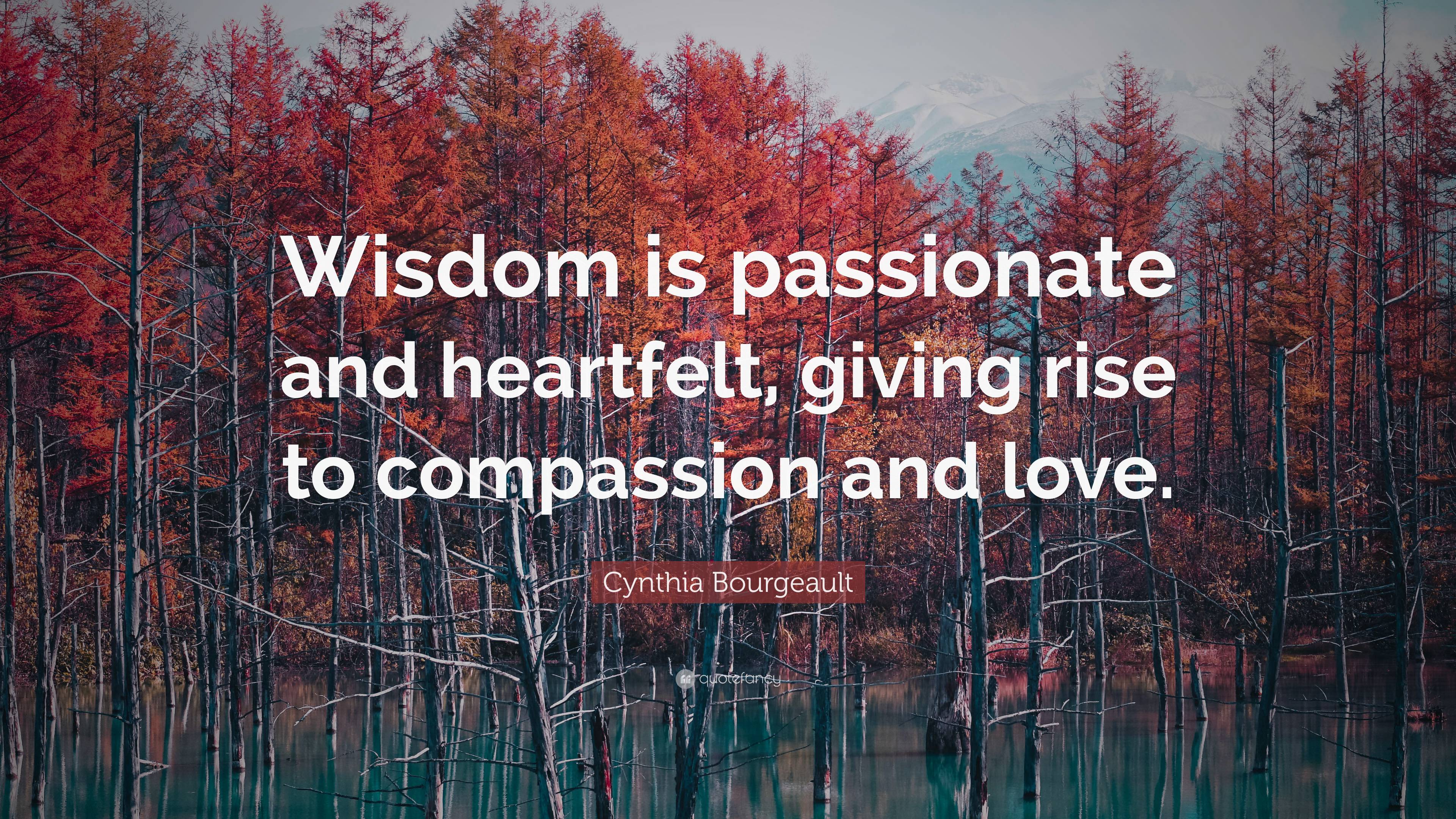 Cynthia Bourgeault Quote: “Wisdom is passionate and heartfelt, giving ...