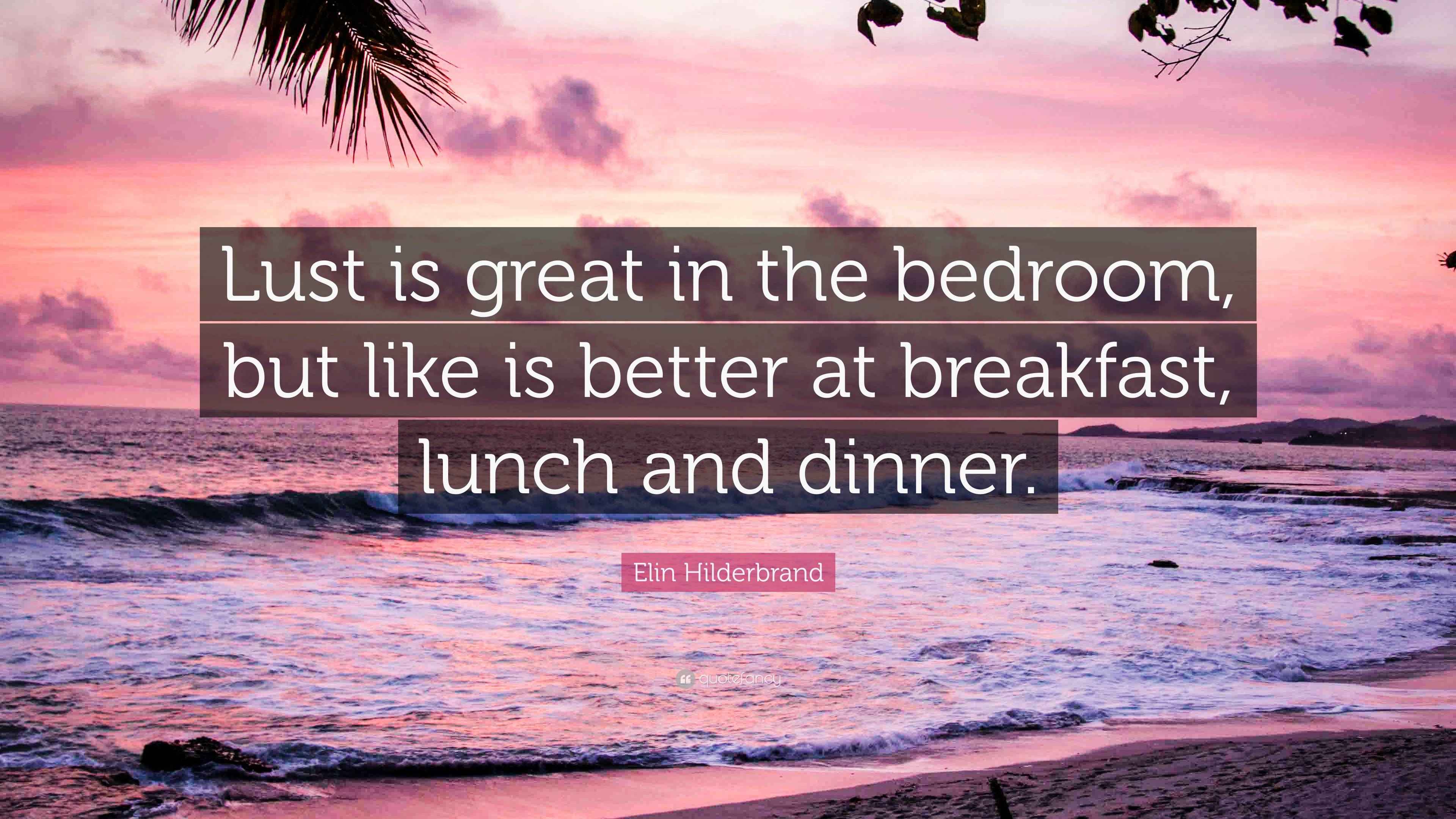 Elin Hilderbrand Quote: “Lust is great in the bedroom, but like is ...