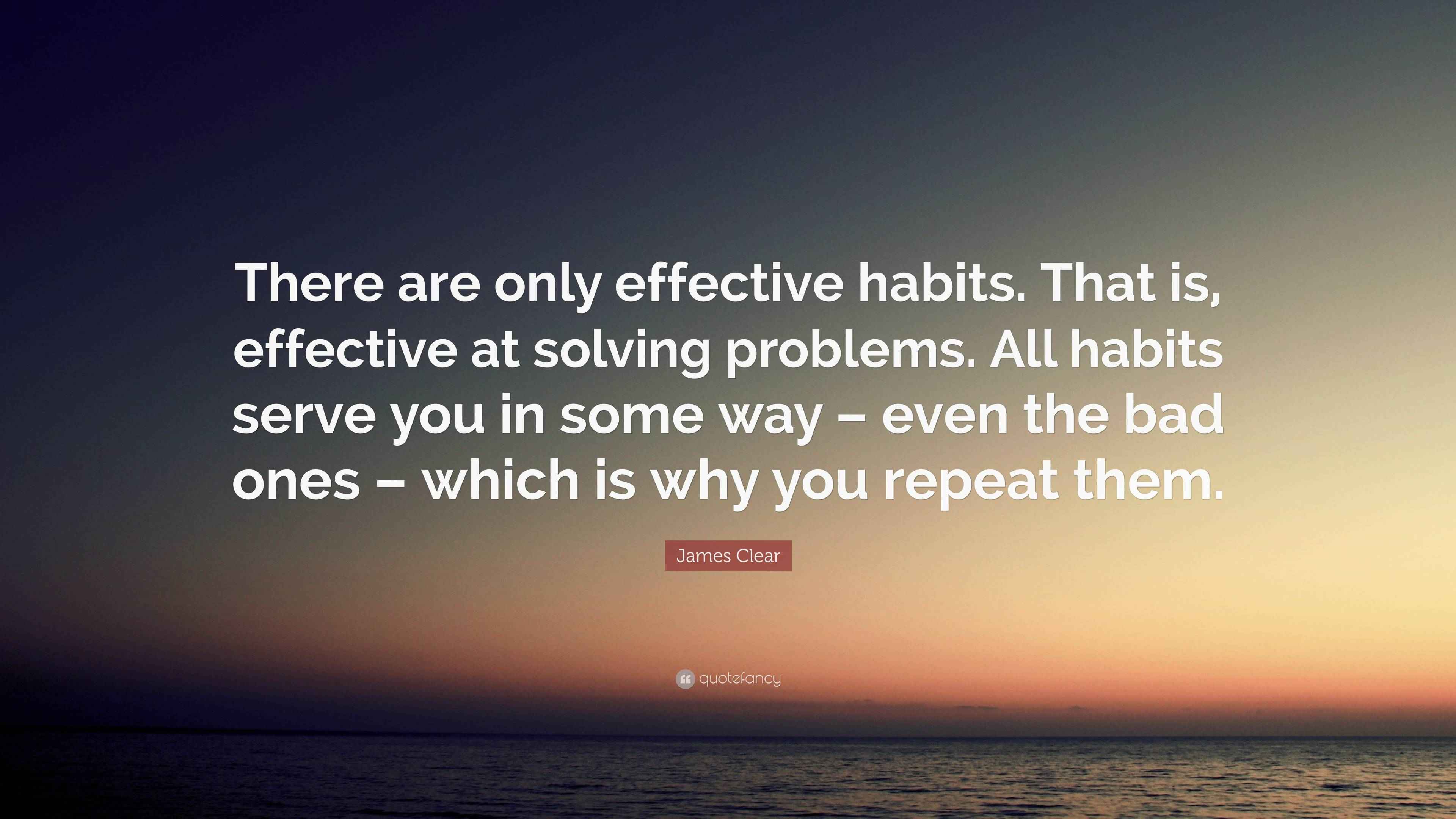 James Clear Quote “There are only effective habits. That is, effective