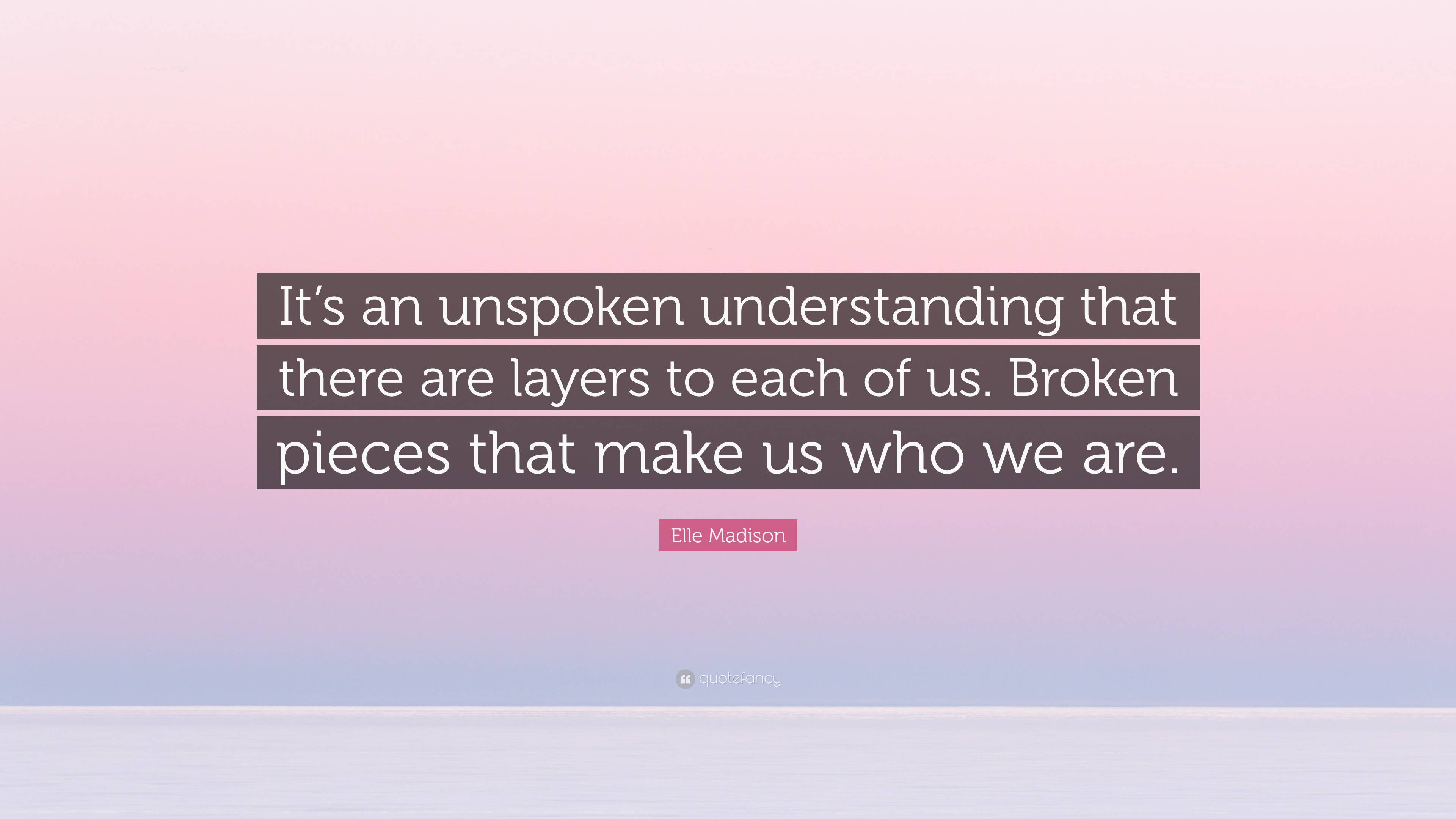 Elle Madison Quote: “It’s an unspoken understanding that there are ...