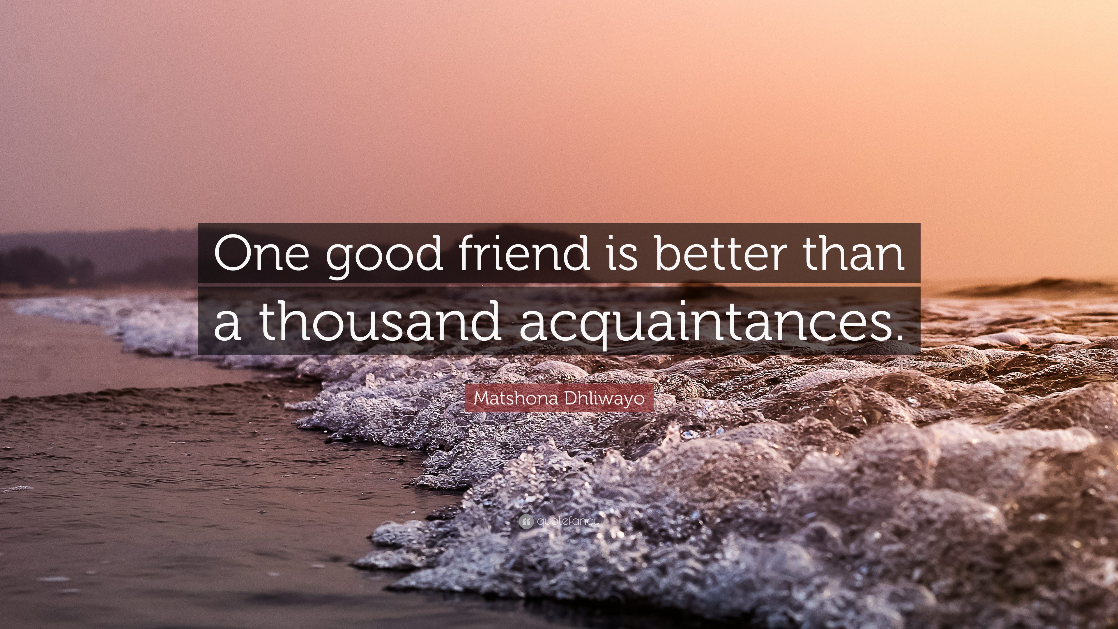 Matshona Dhliwayo Quote: “One good friend is better than a thousand ...