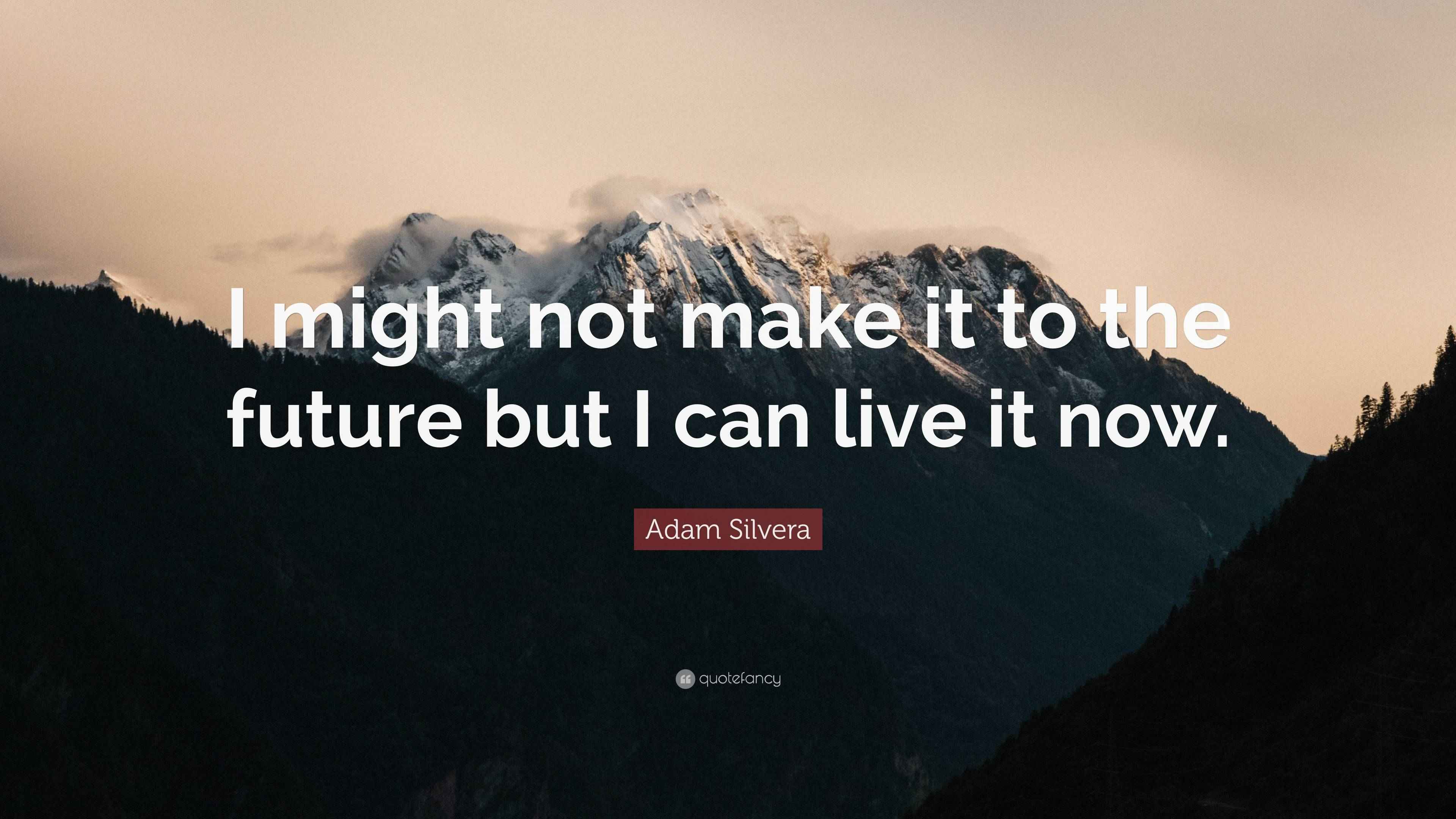 Adam Silvera Quote “I might not make it to the future but I can live