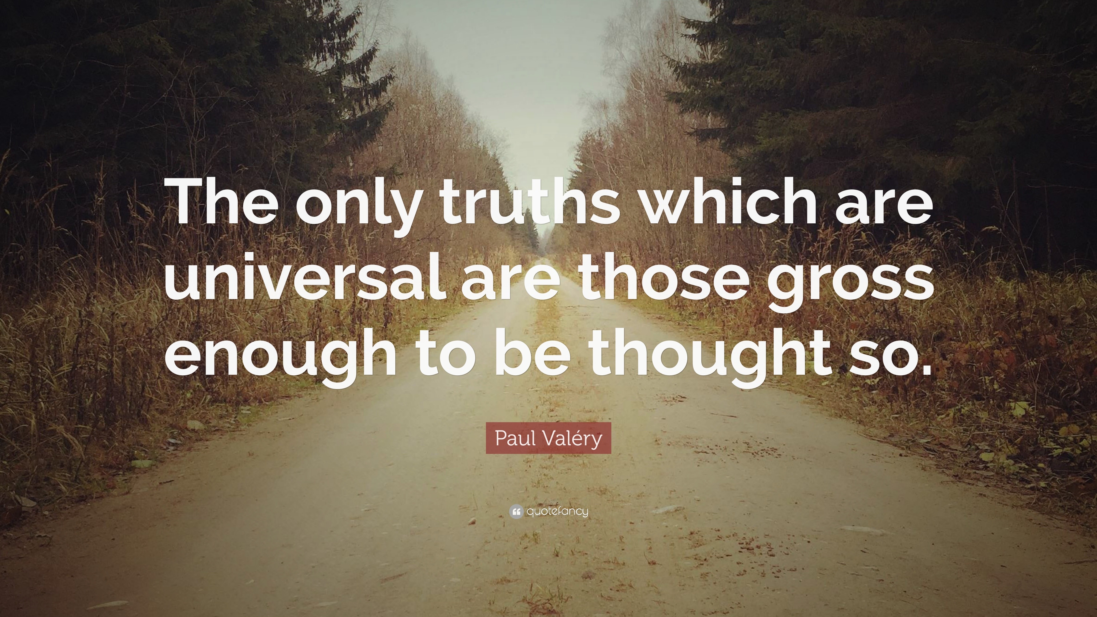 Paul Valéry Quote: “The only truths which are universal are those gross