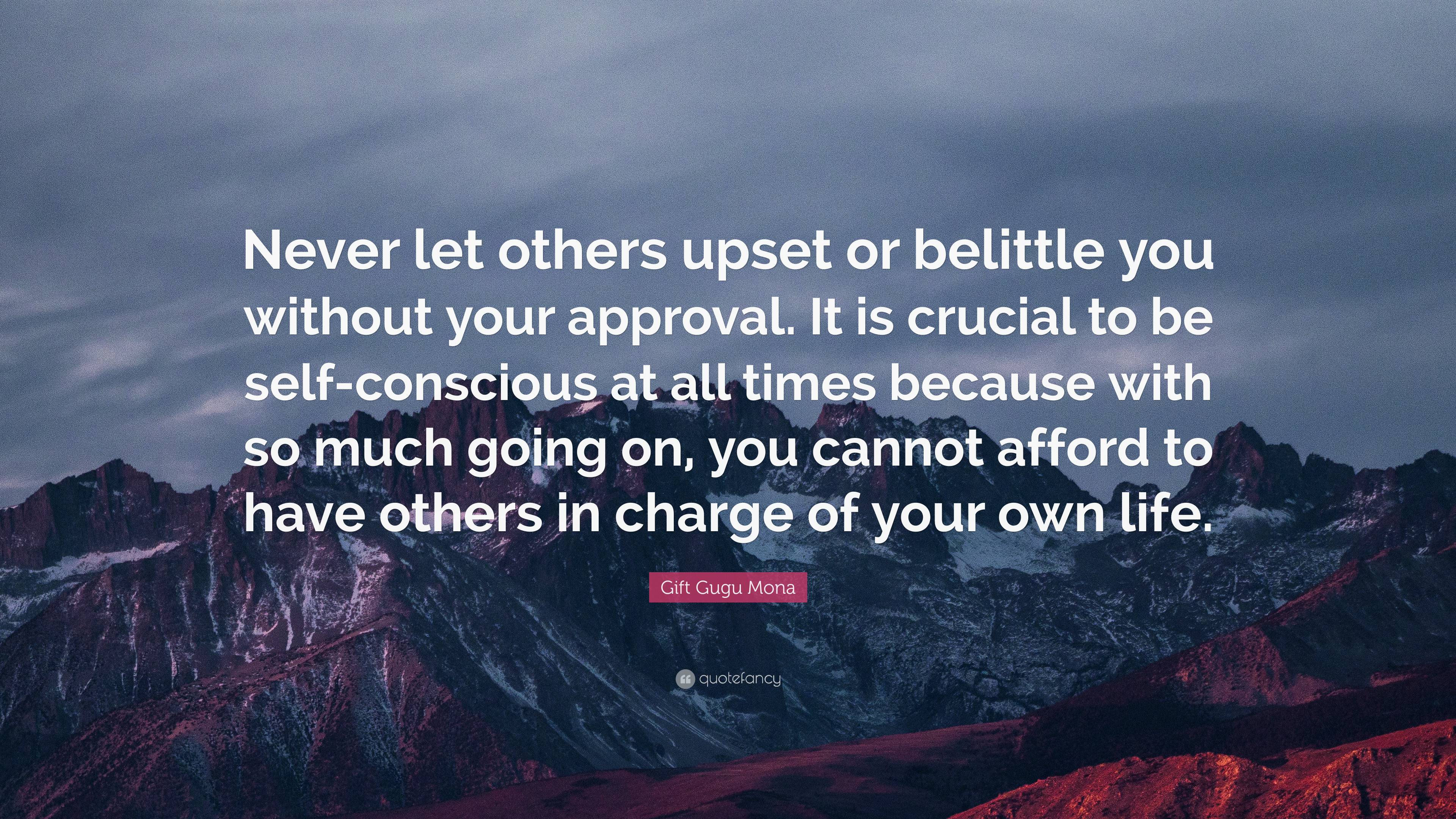 Gift Gugu Mona Quote: “Never let others upset or belittle you without ...