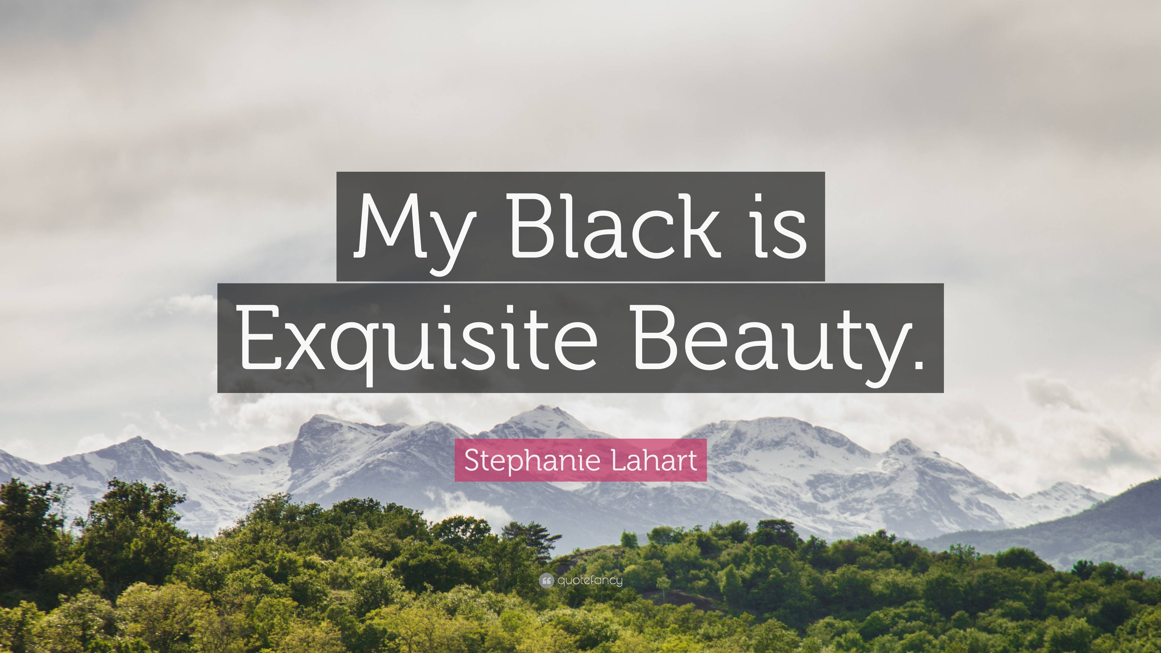 Stephanie Lahart Quote: “My Black Is Exquisite Beauty.”