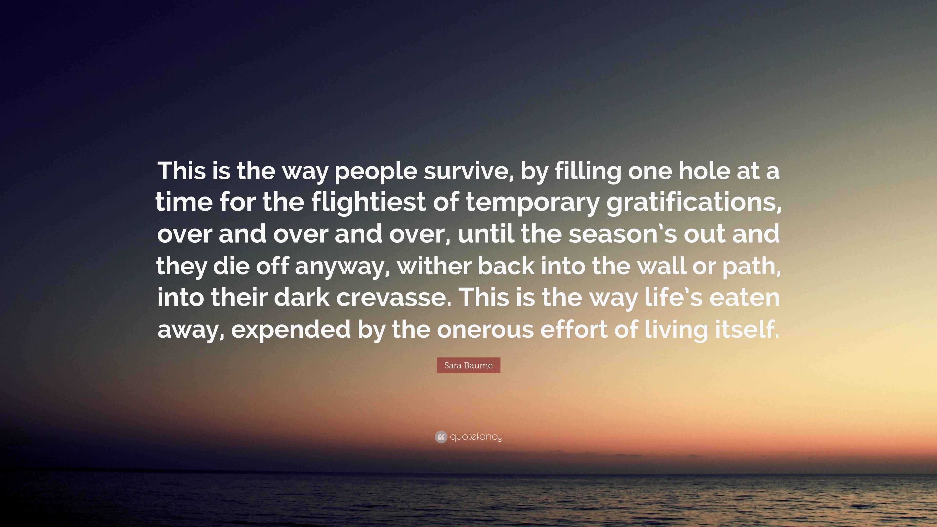 Sara Baume Quote “This is the way people survive, by