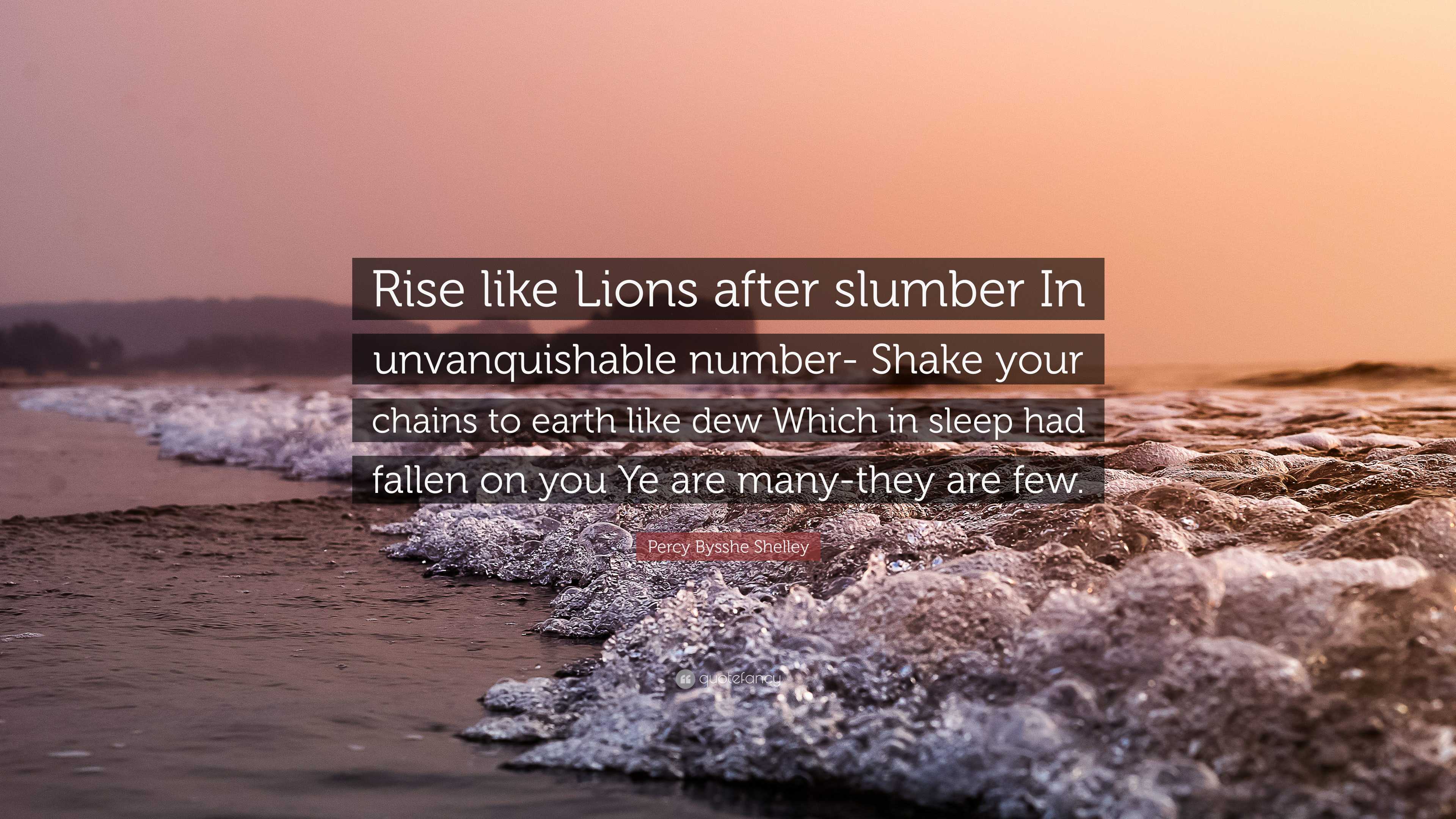 Let us rise like lions