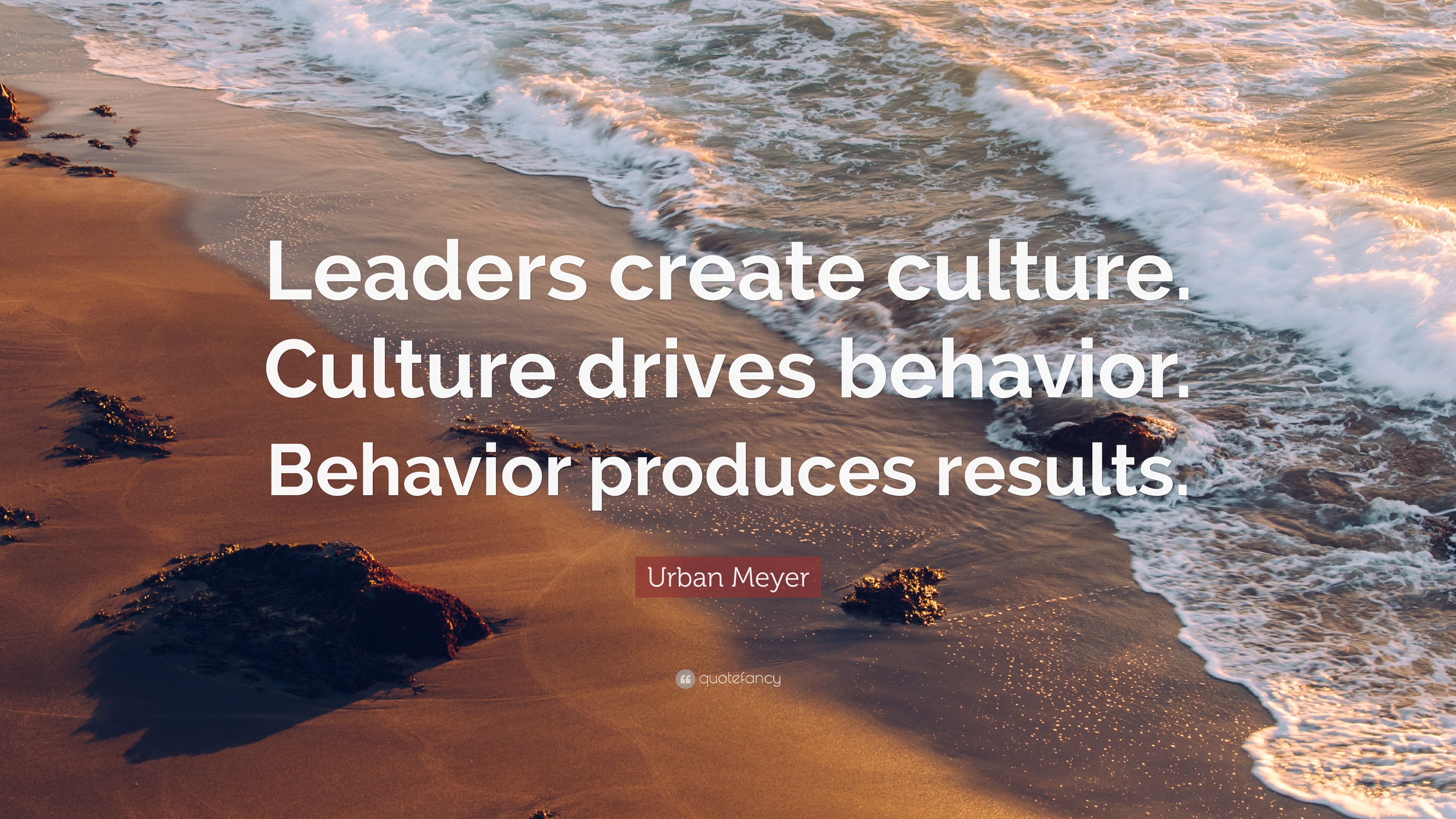 Urban Meyer Quote: “Leaders create culture. Culture drives behavior ...