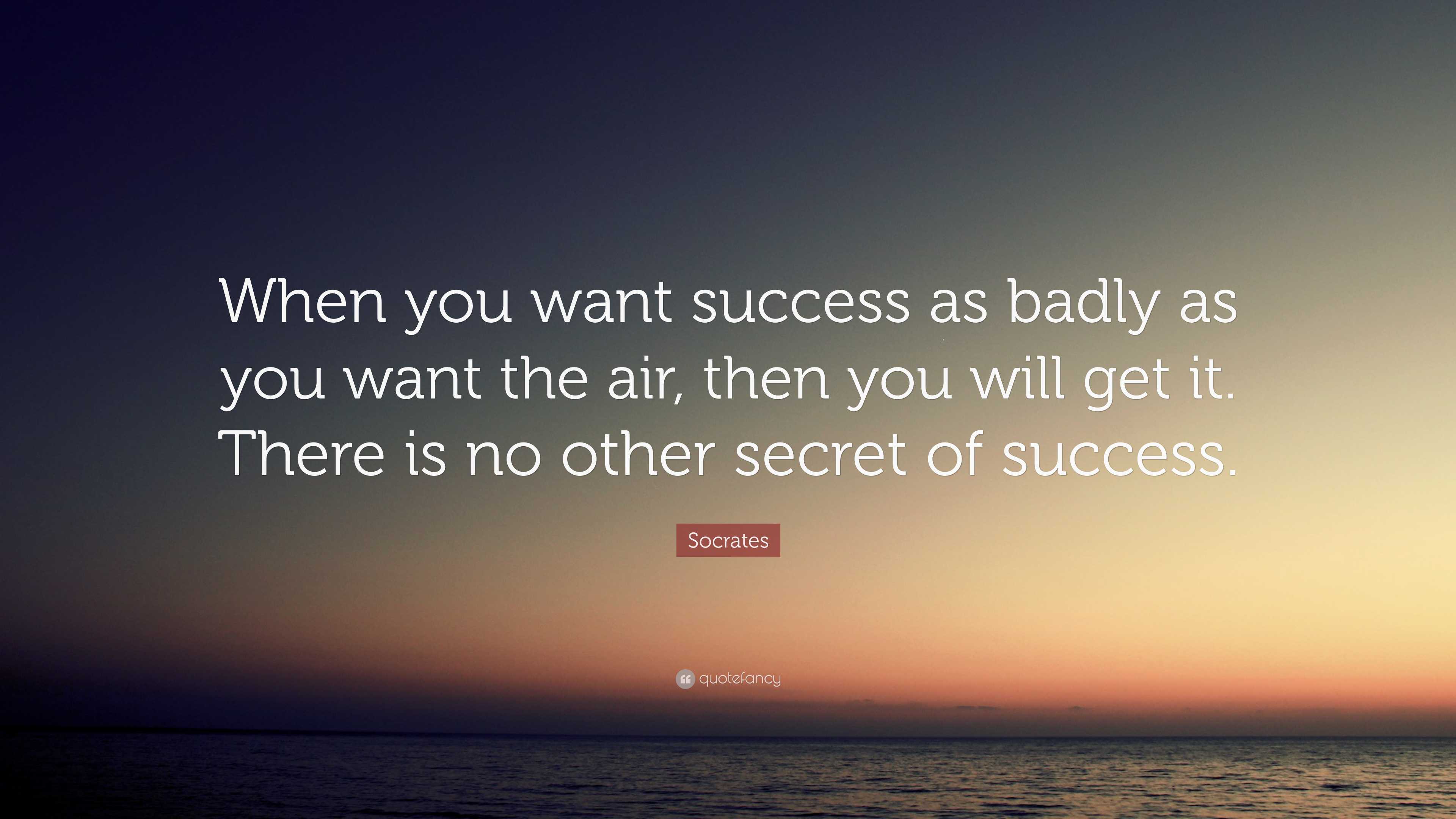 Socrates Quote: “When you want success as badly as you want the air ...