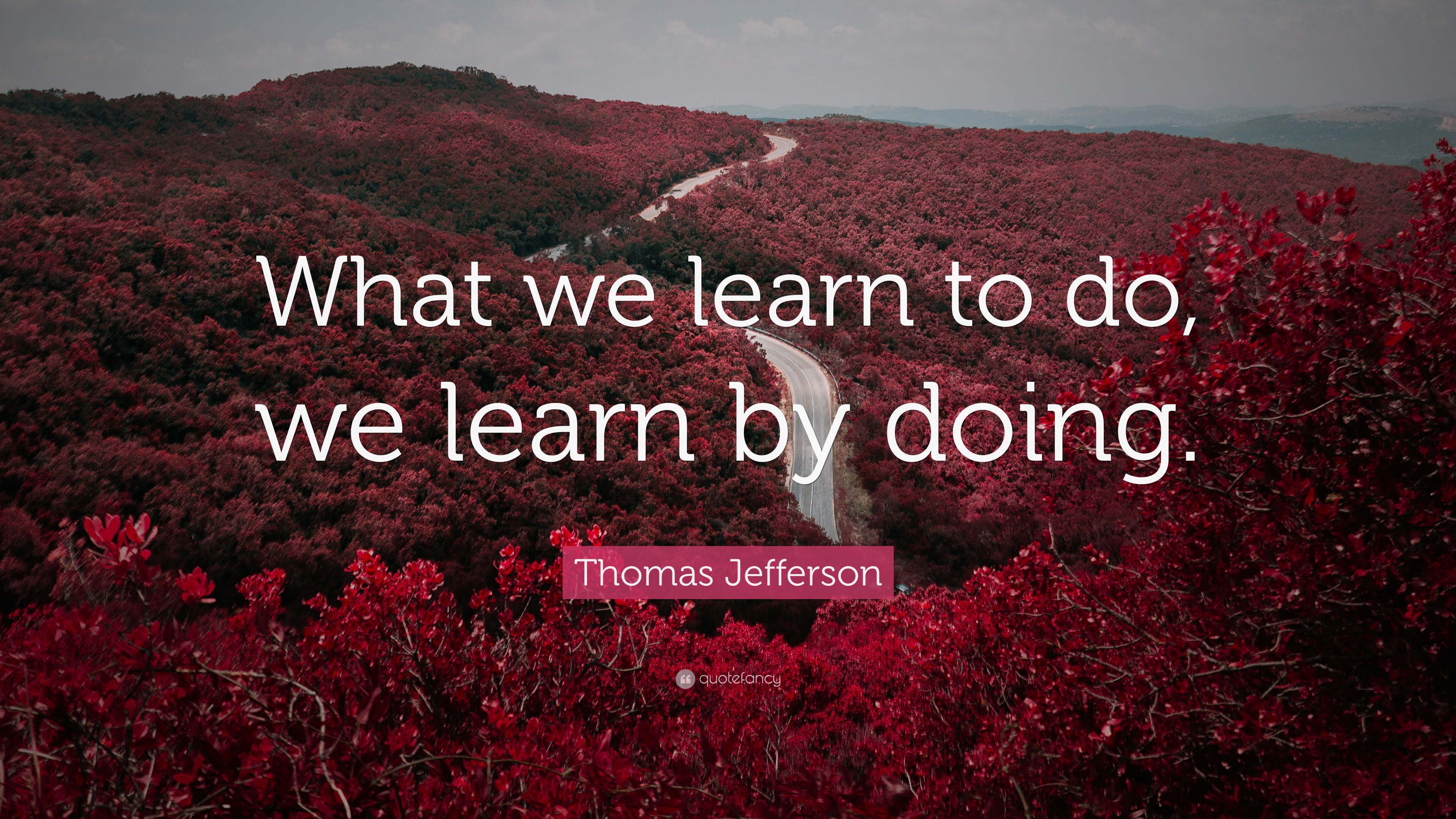 Thomas Jefferson Quote: “What we learn to do, we learn by doing.”