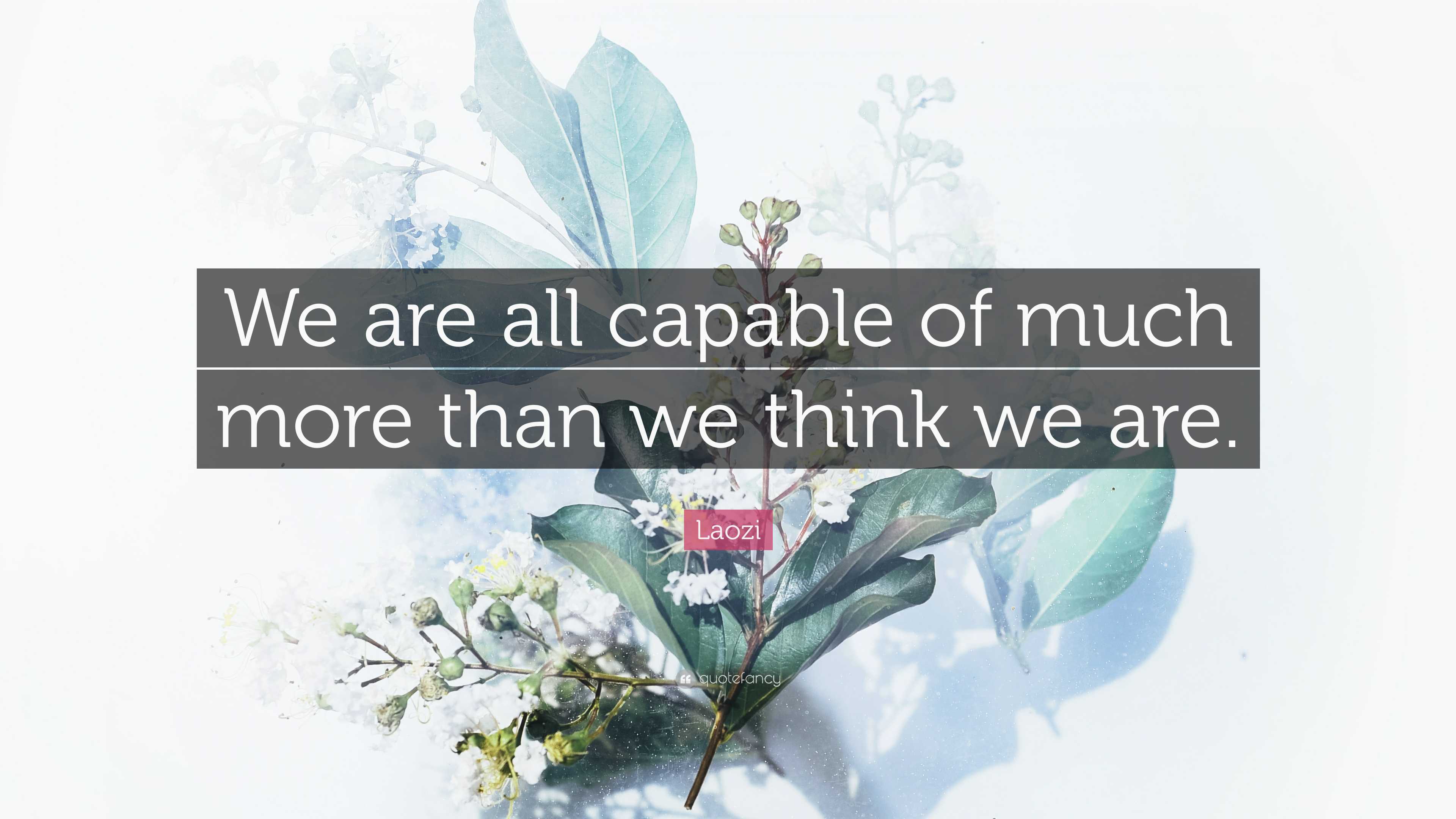 Laozi Quote: “We are all capable of much more than we think we are.”