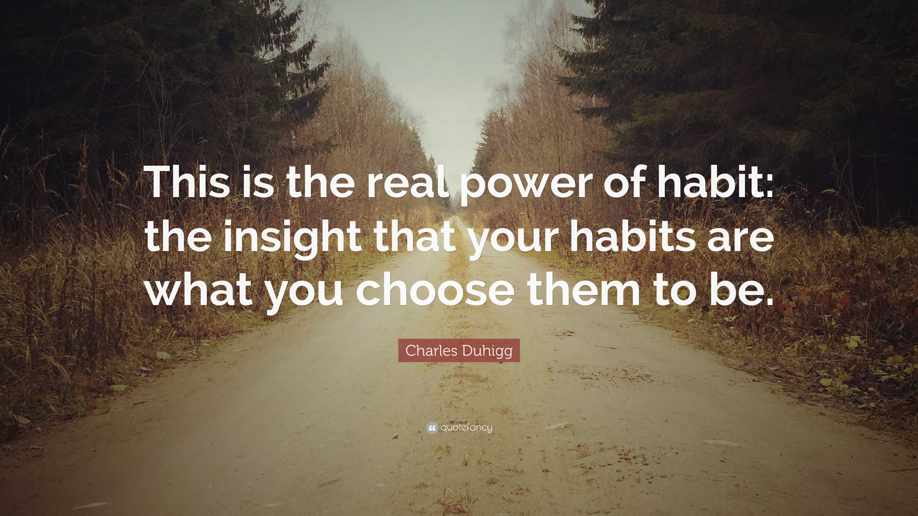 Charles Duhigg Quote: “This is the real power of habit: the insight ...