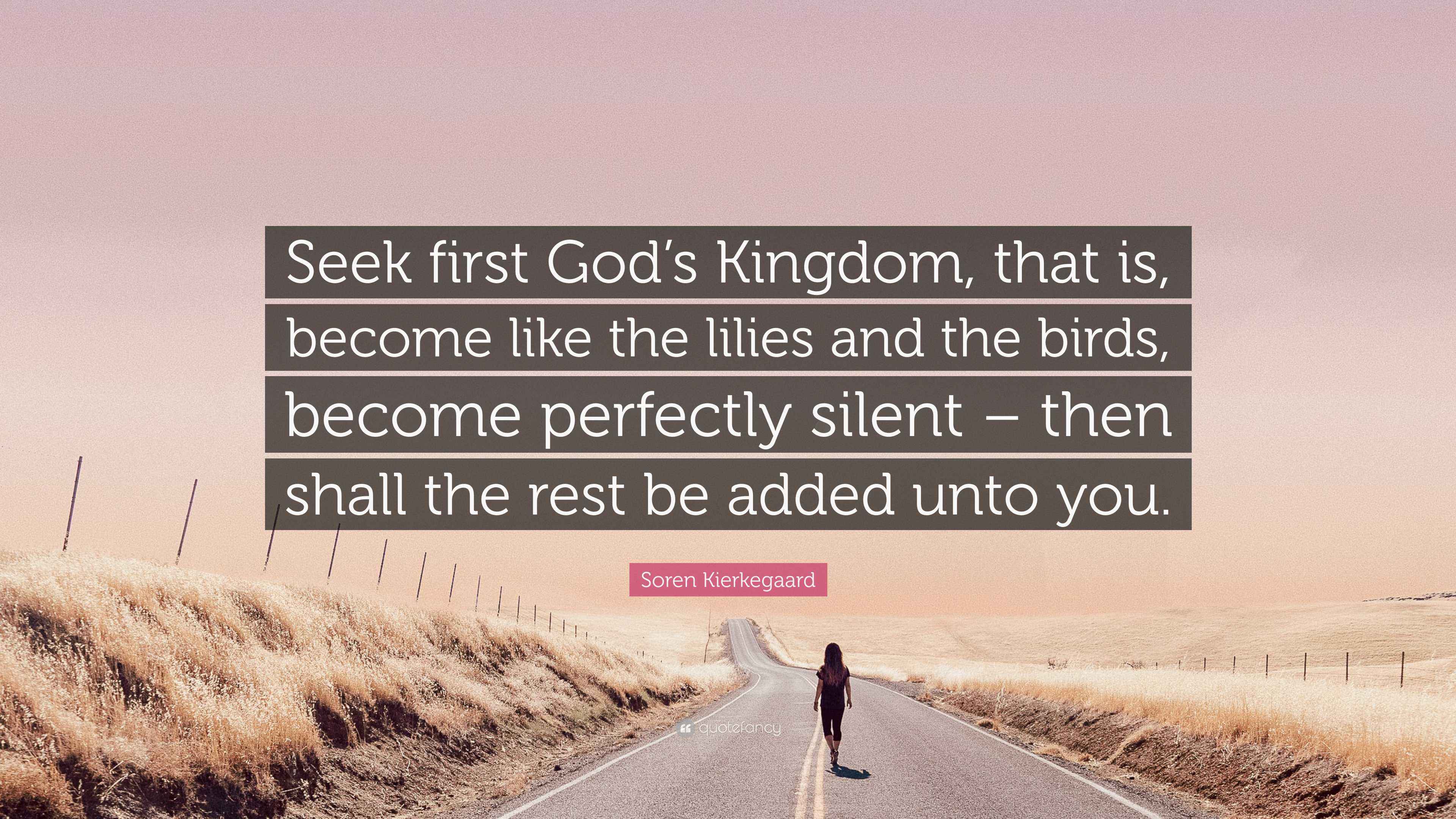 Soren Kierkegaard Quote “Seek first God’s Kingdom, that is,