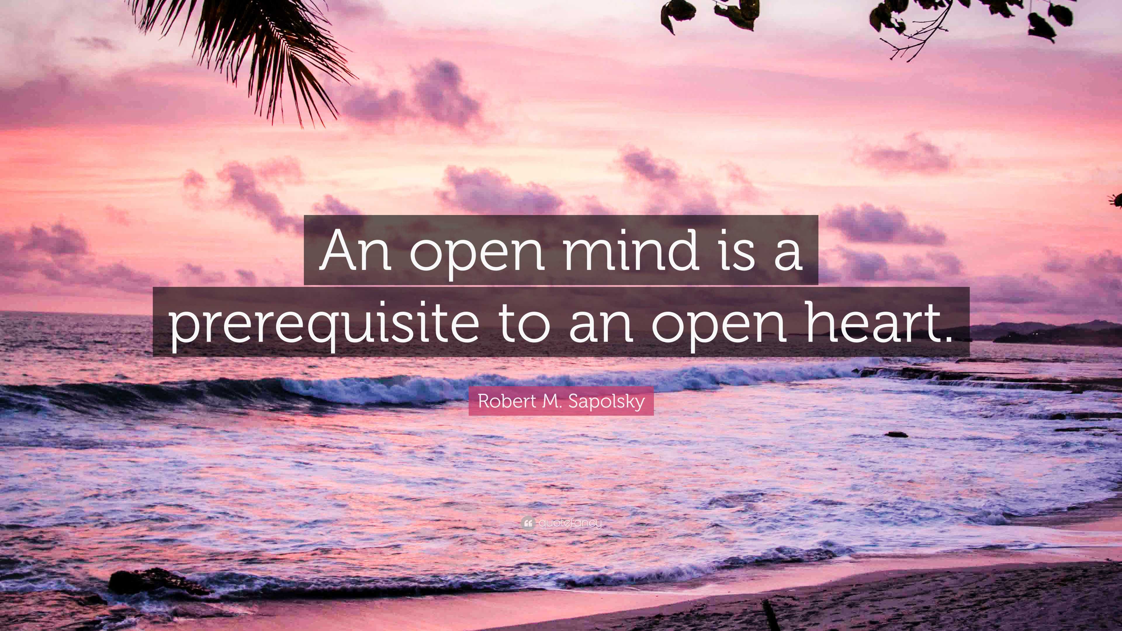 Robert M. Sapolsky Quote: “An open mind is a prerequisite to an open ...