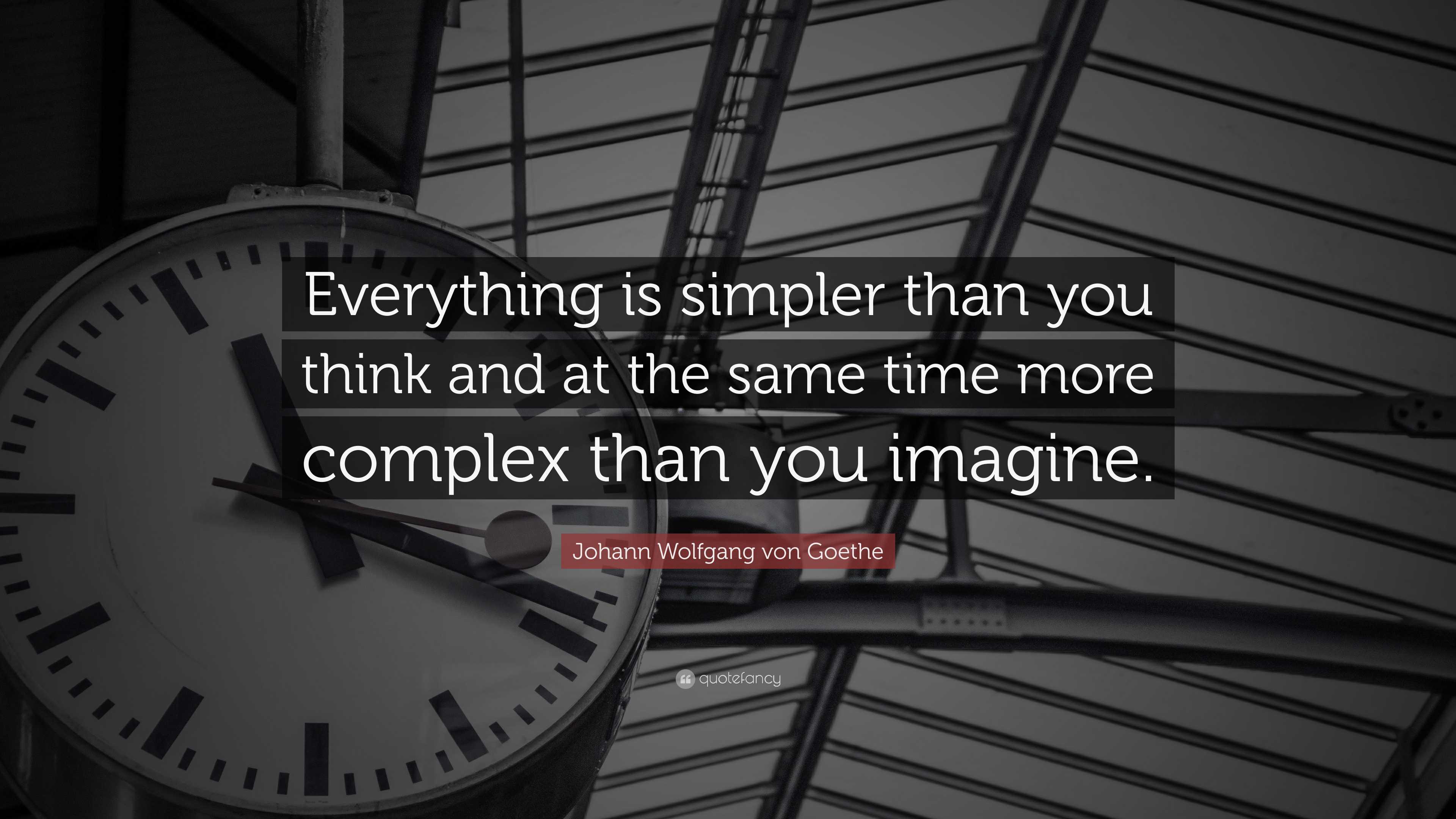Johann Wolfgang von Goethe Quote “Everything is simpler than you think
