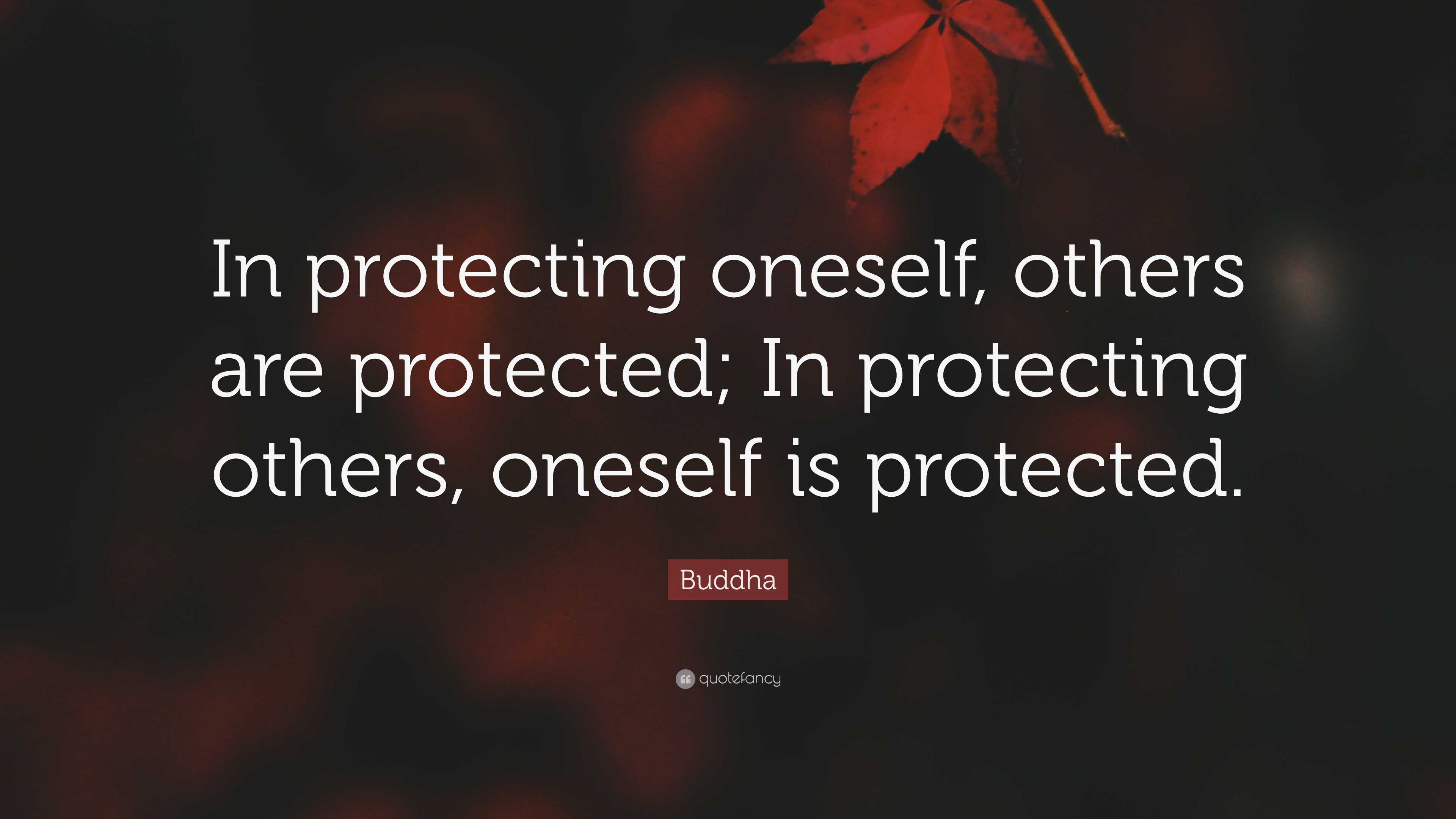 Buddha Quote: “In protecting oneself, others are protected; In ...