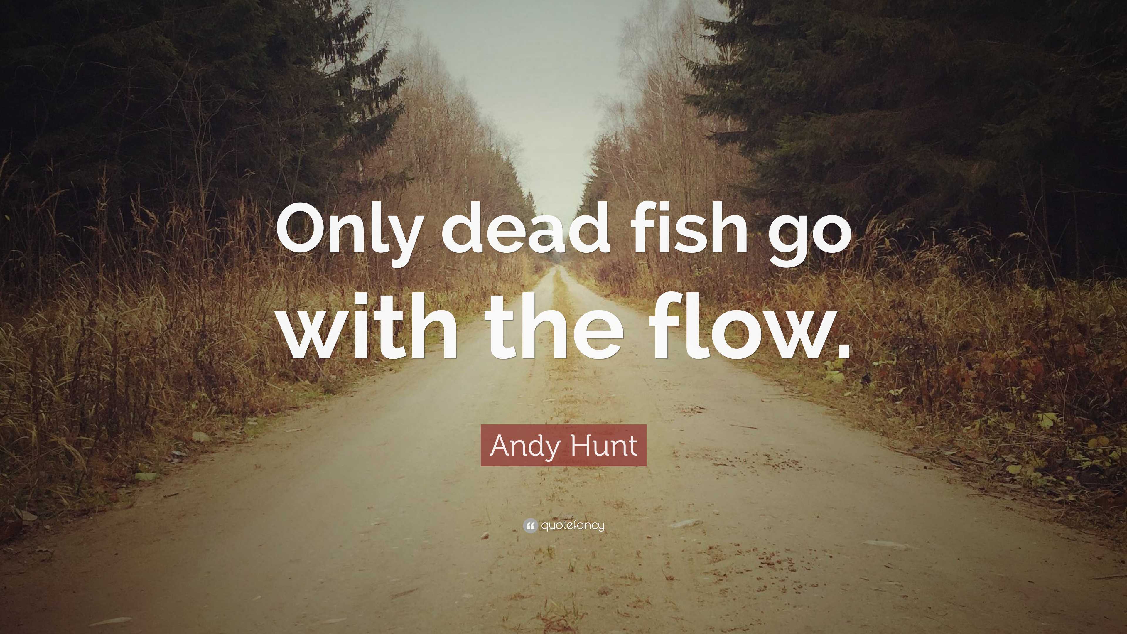 Andy Hunt Quote: “Only dead fish go with the flow.”