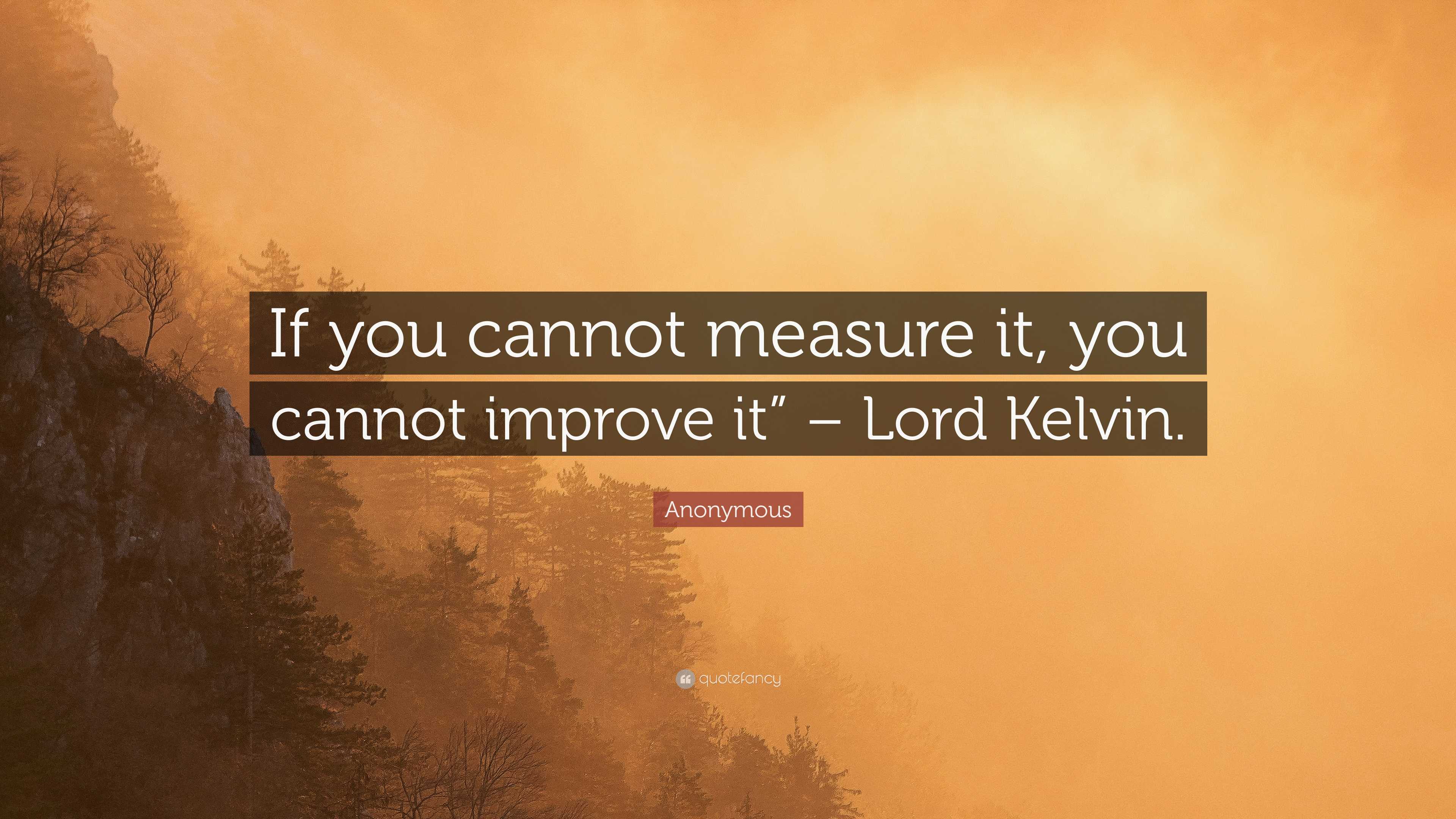 Anonymous Quote If You Cannot Measure It You Cannot Improve It