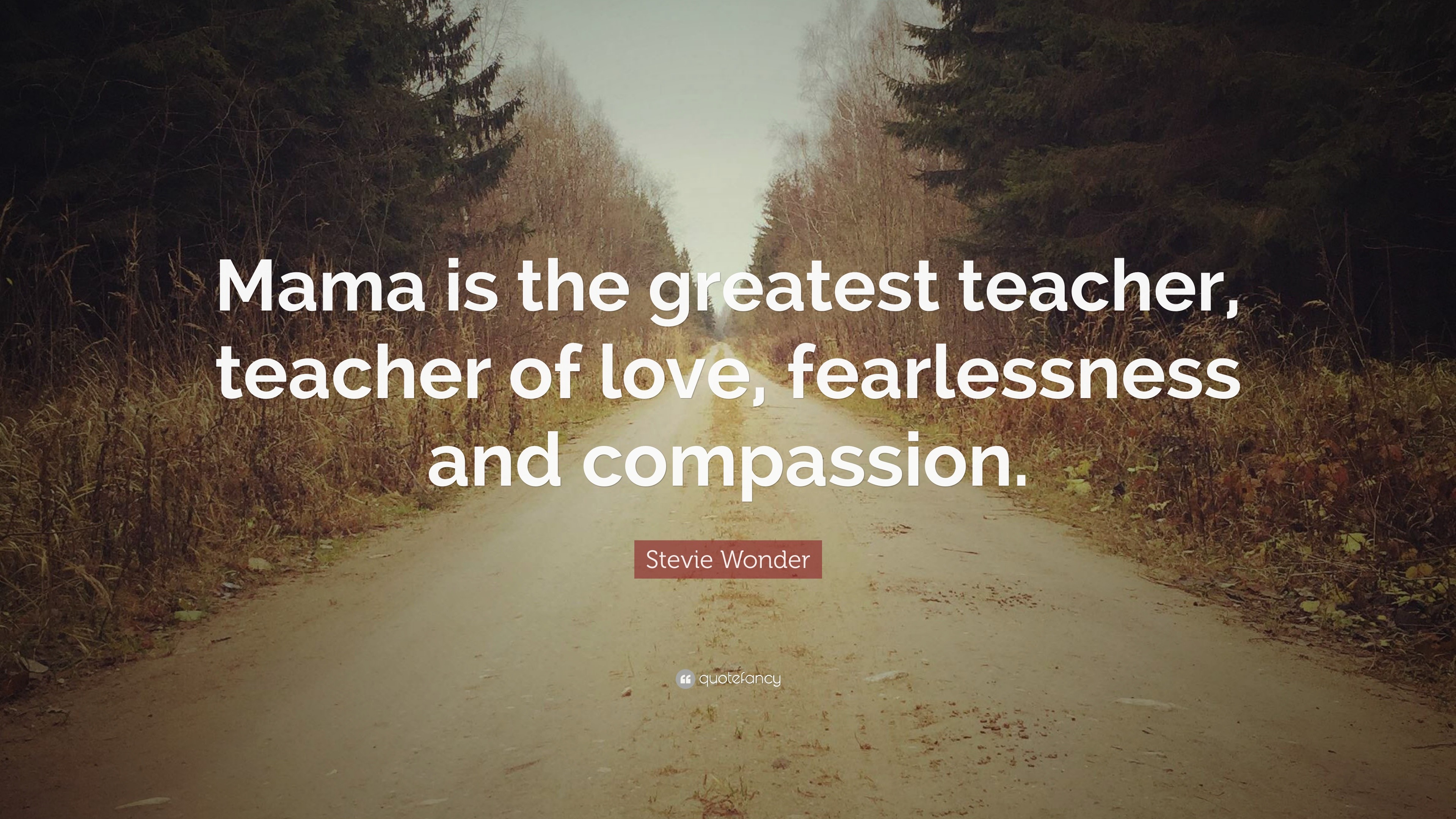 Stevie Wonder Quote: “Mama is the greatest teacher, teacher of love ...