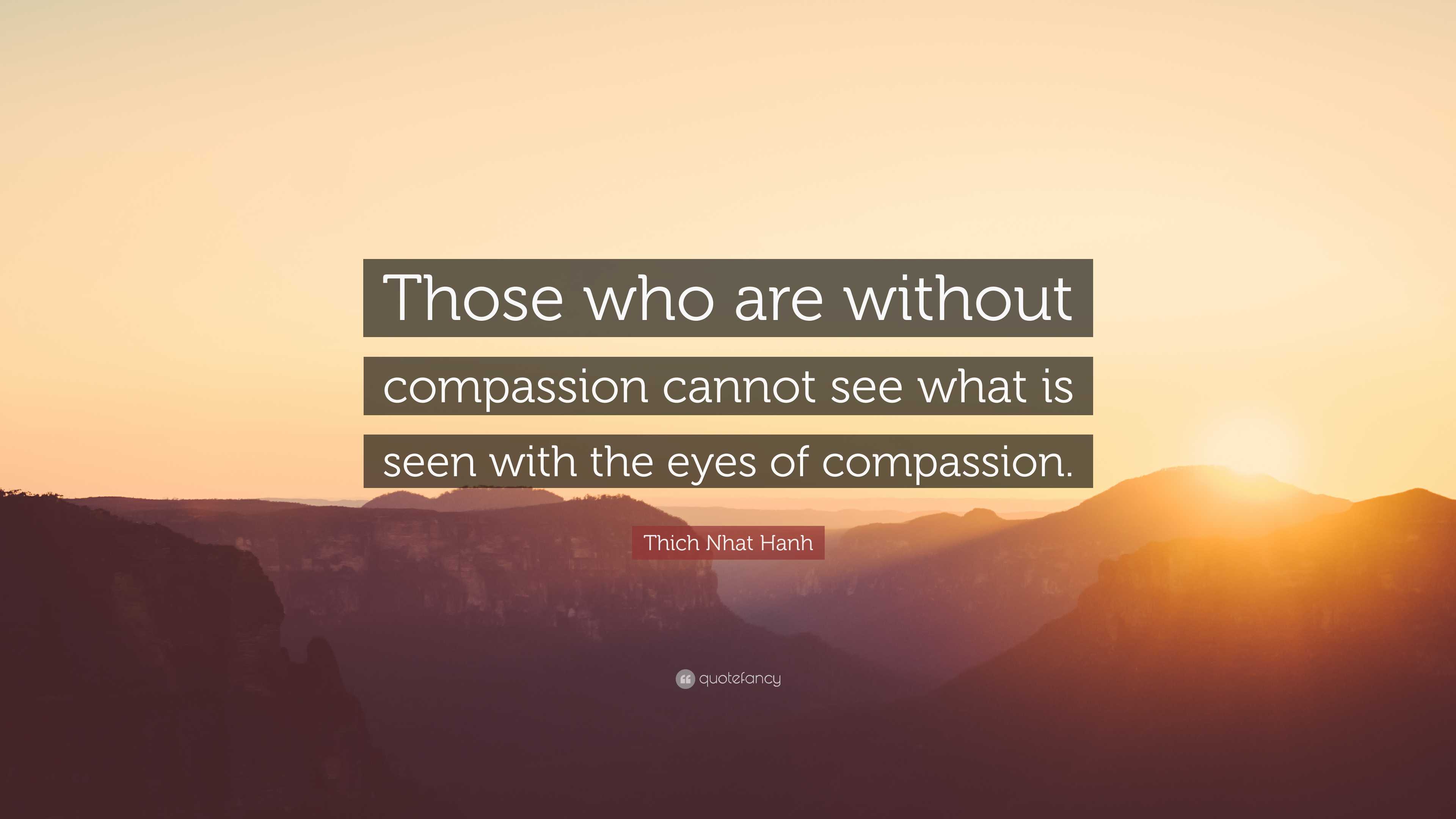 Thich Nhat Hanh Quote: “Those who are without compassion cannot see ...