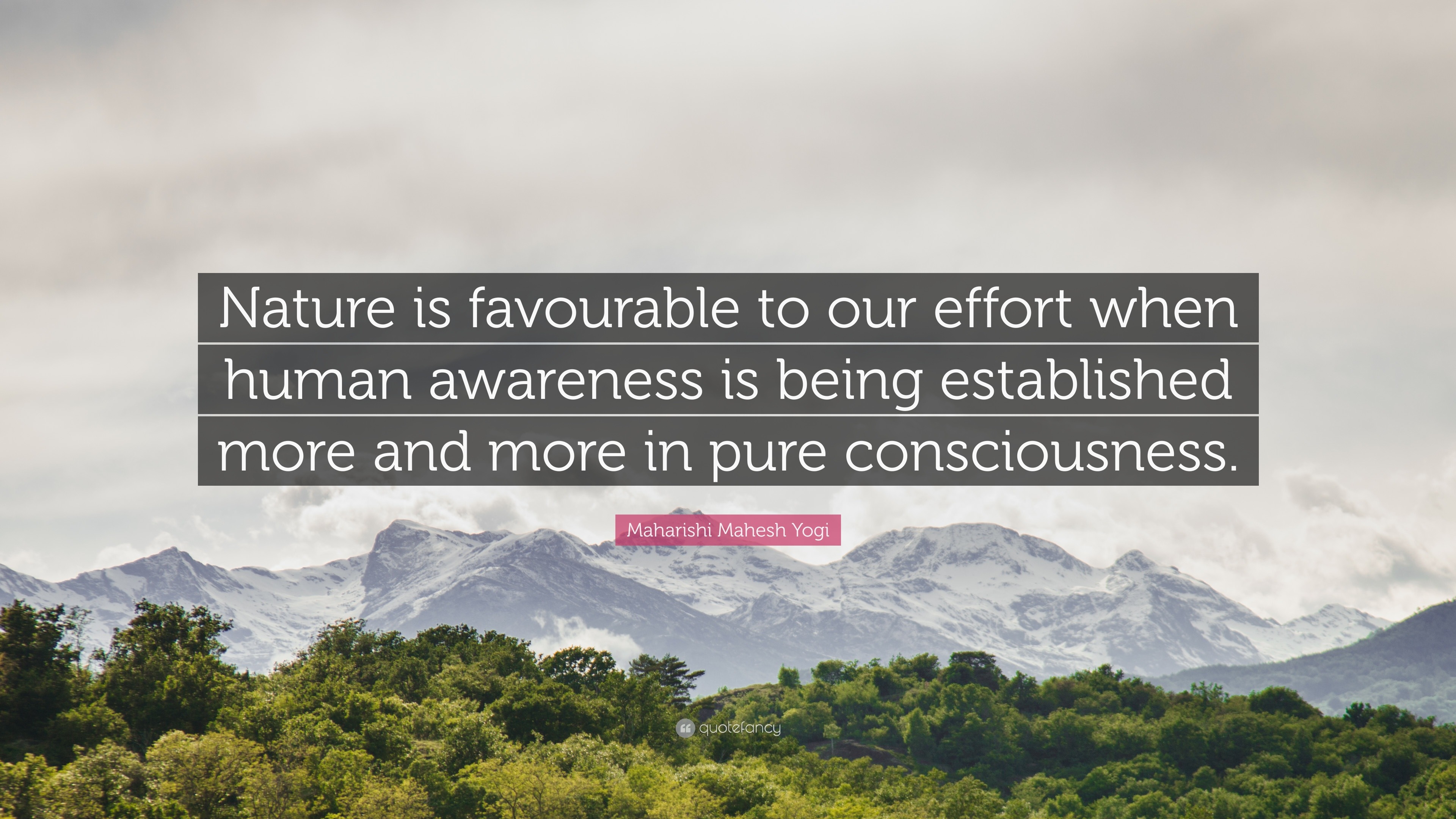 Maharishi Mahesh Yogi Quote: “Nature is favourable to our effort when ...