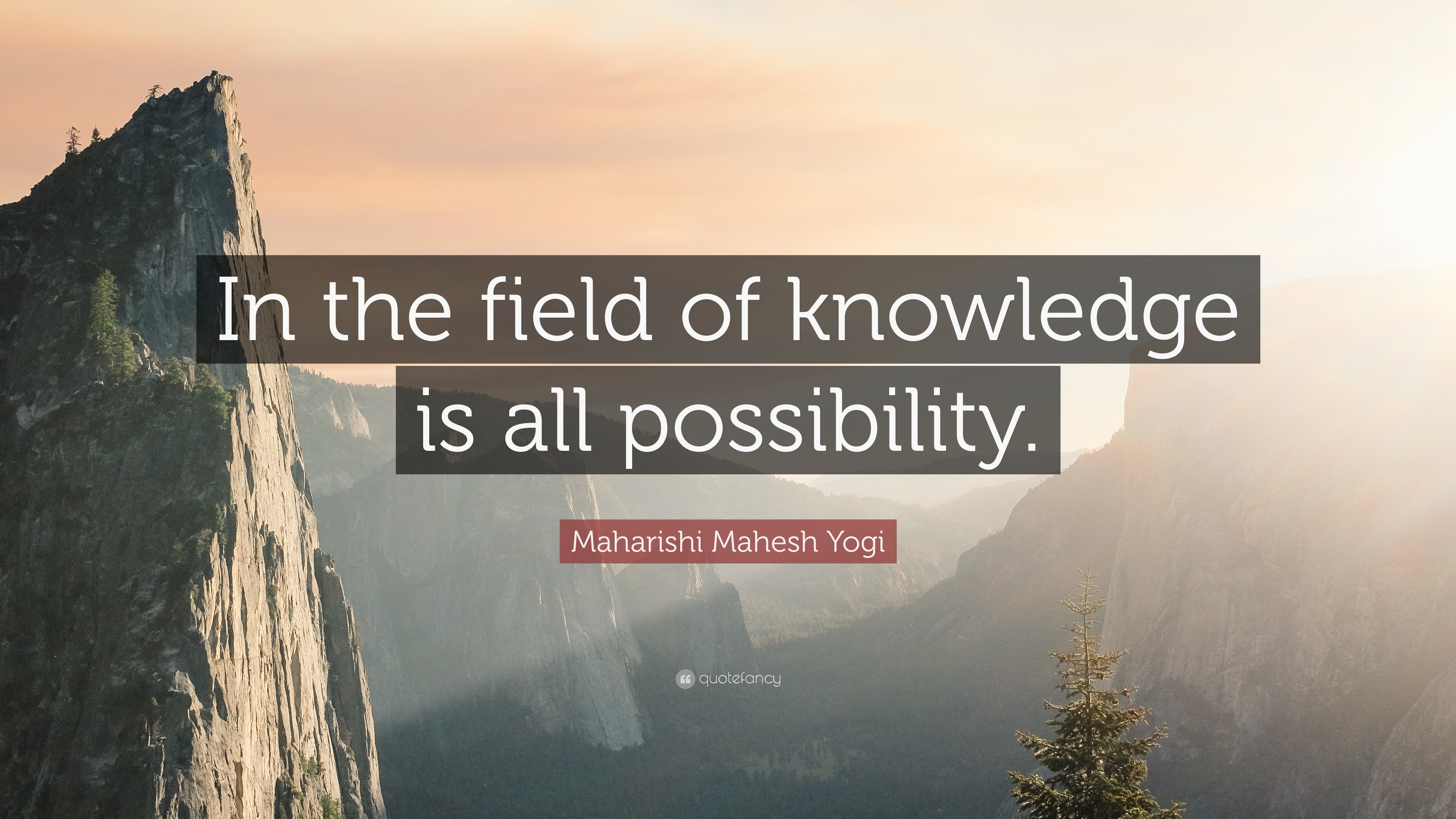 Maharishi Mahesh Yogi Quote In The Field Of Knowledge Is All Possibility 7 Wallpapers Quotefancy