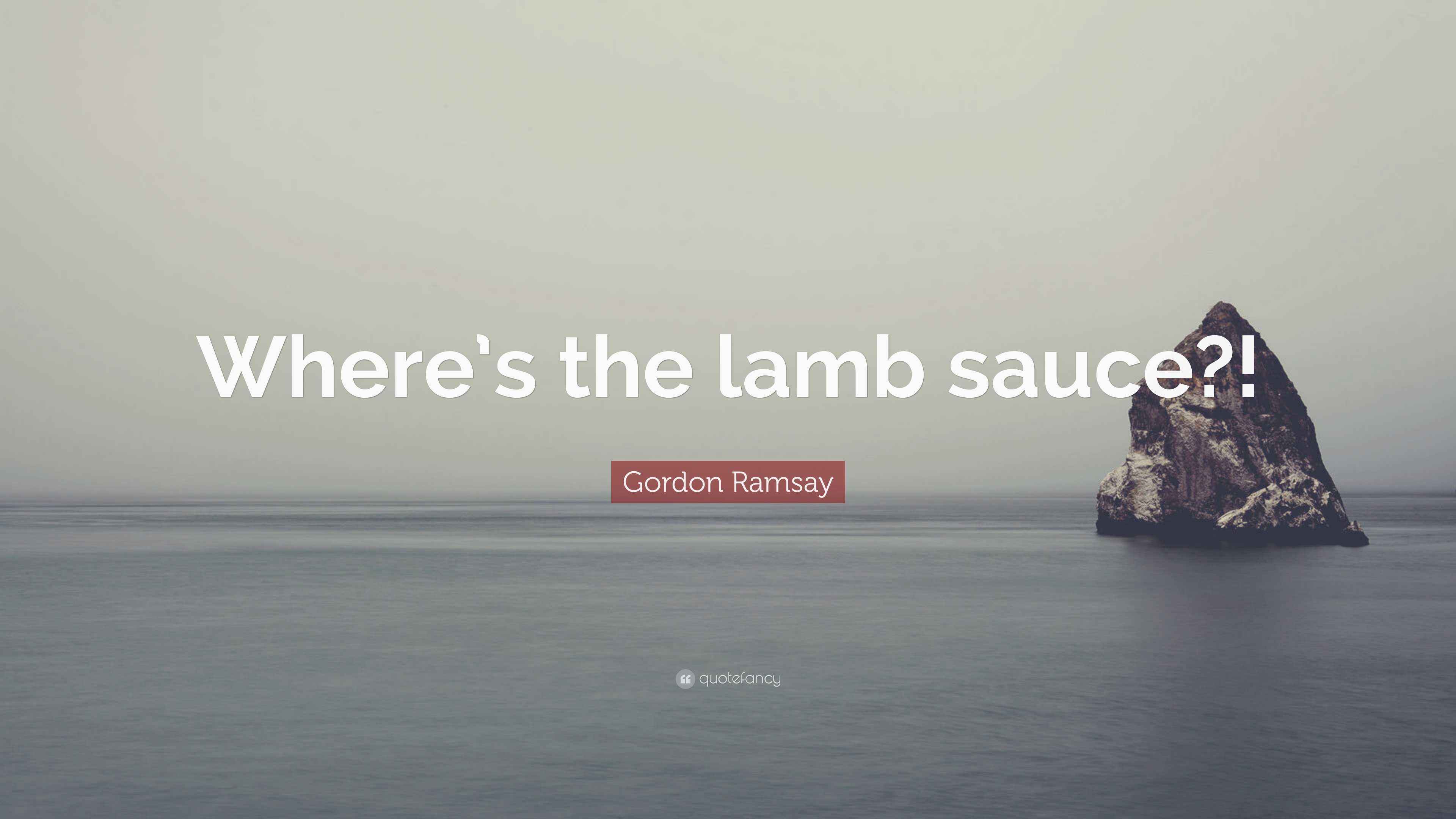 Gordon Ramsay Quote: “Where’s the lamb sauce?!”