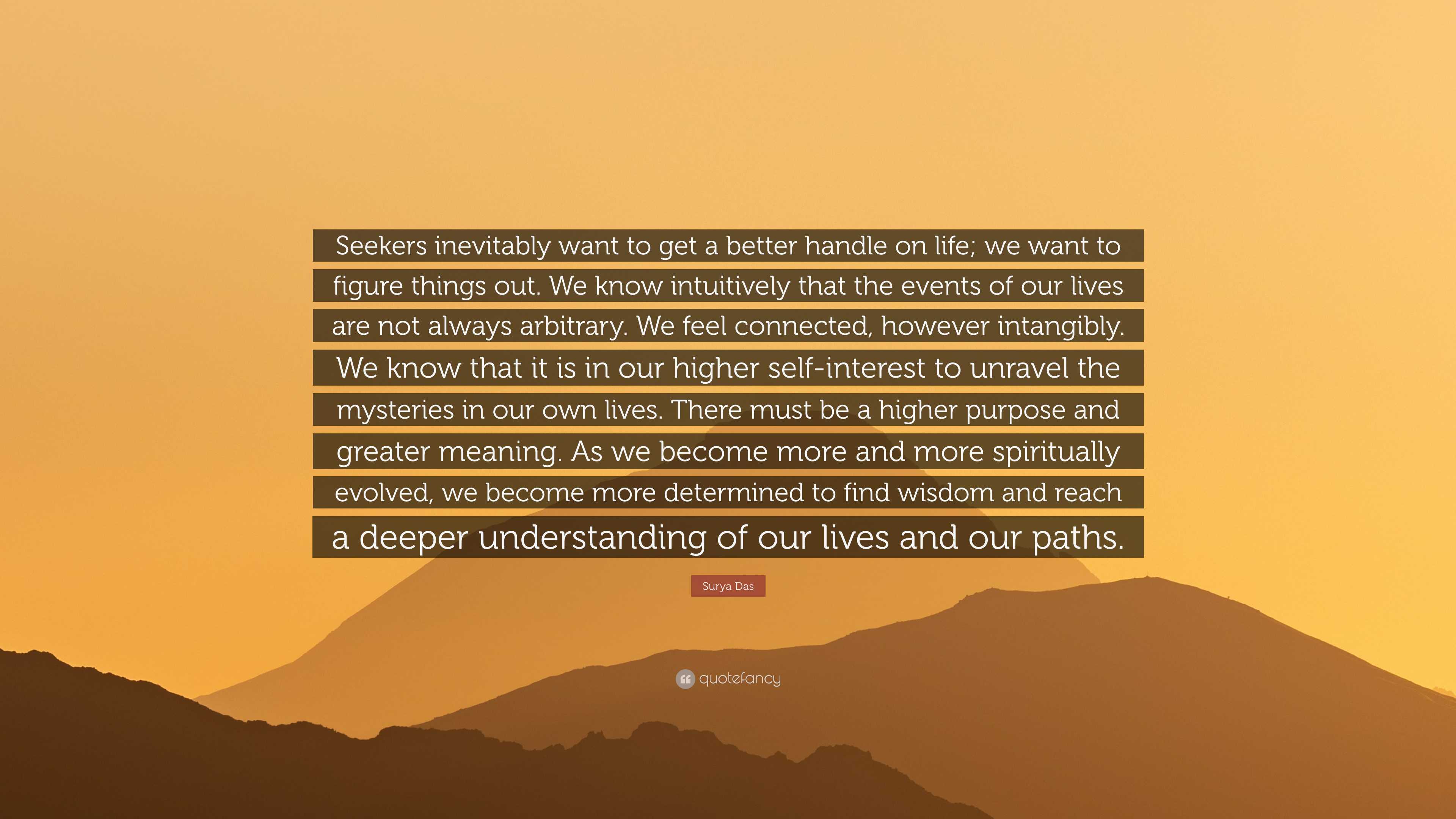 Surya Das Quote Seekers Inevitably Want To Get A Better Handle On