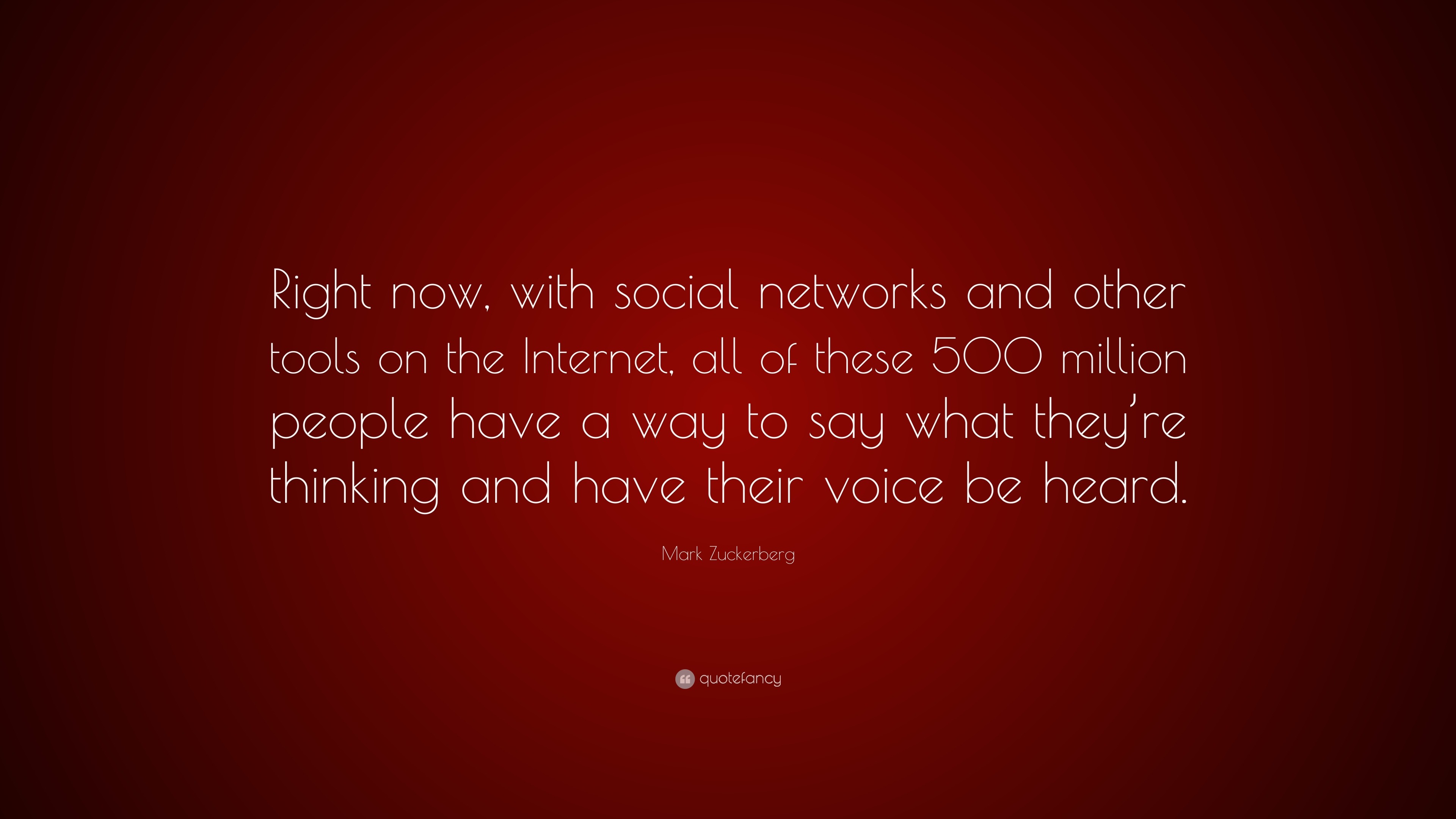 Mark Zuckerberg Quote: “Right now, with social networks and other tools ...