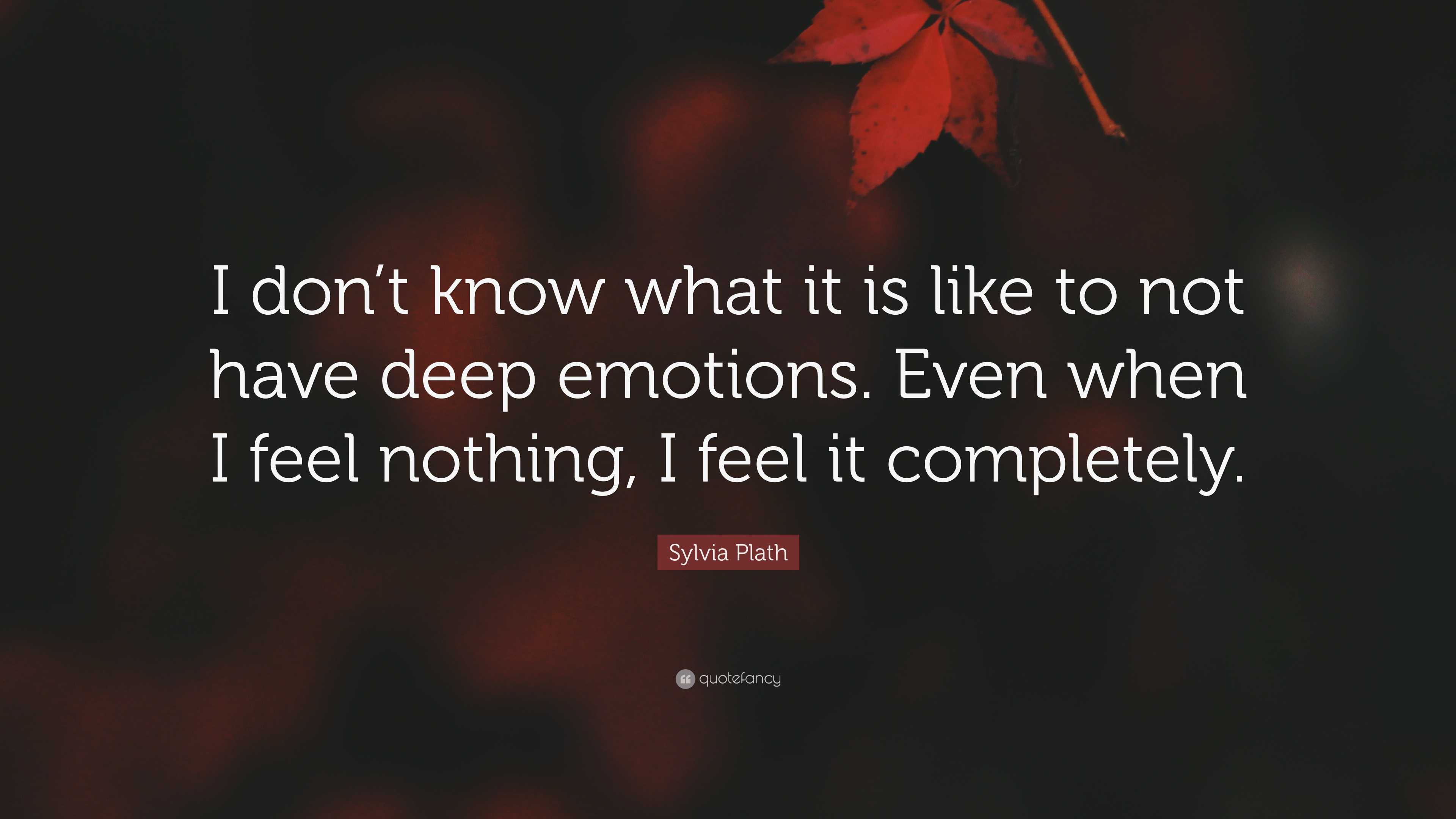 Sylvia Plath Quote: “I don’t know what it is like to not have deep ...