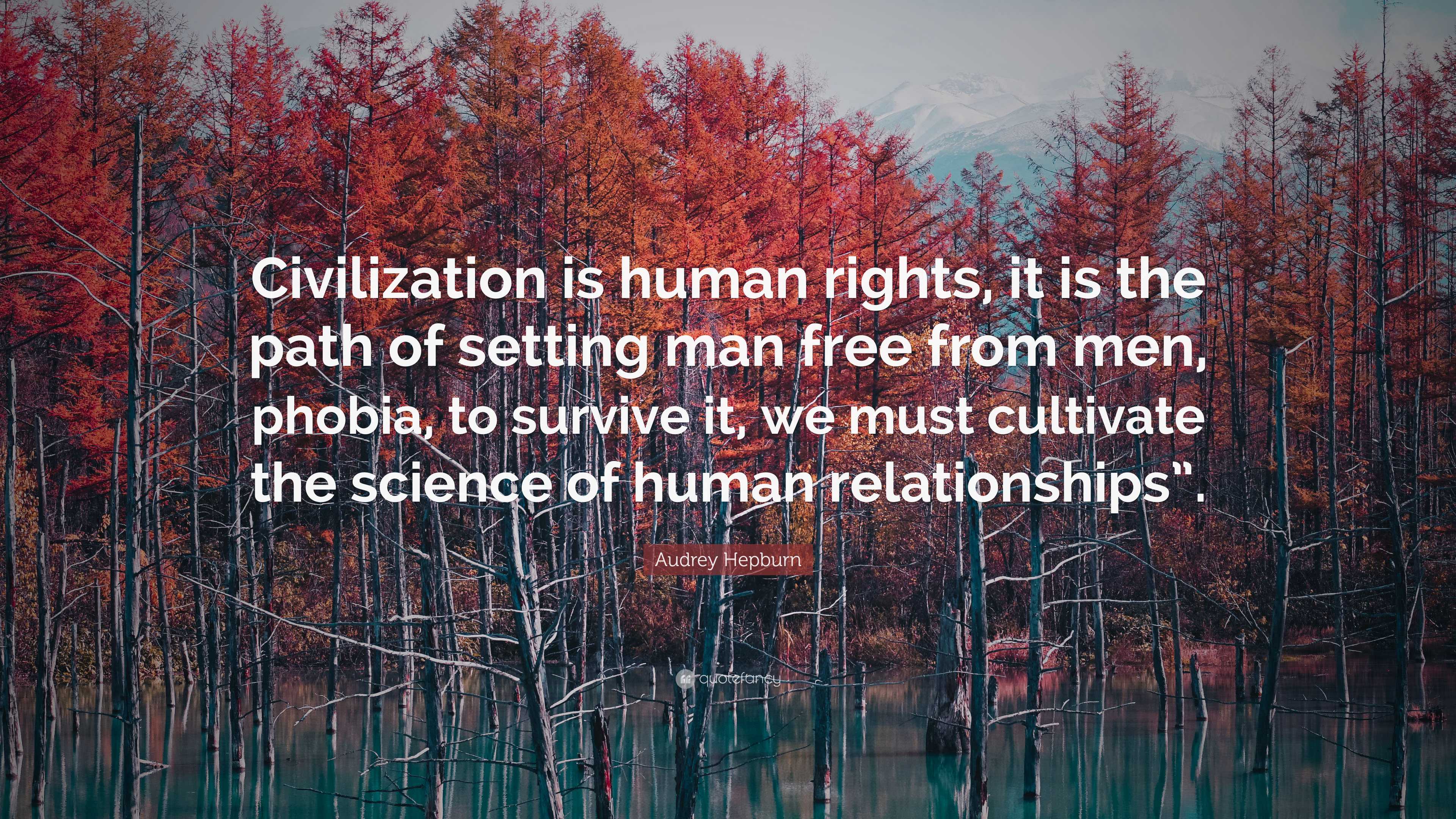 Audrey Hepburn Quote: “Civilization is human rights, it is the path of ...