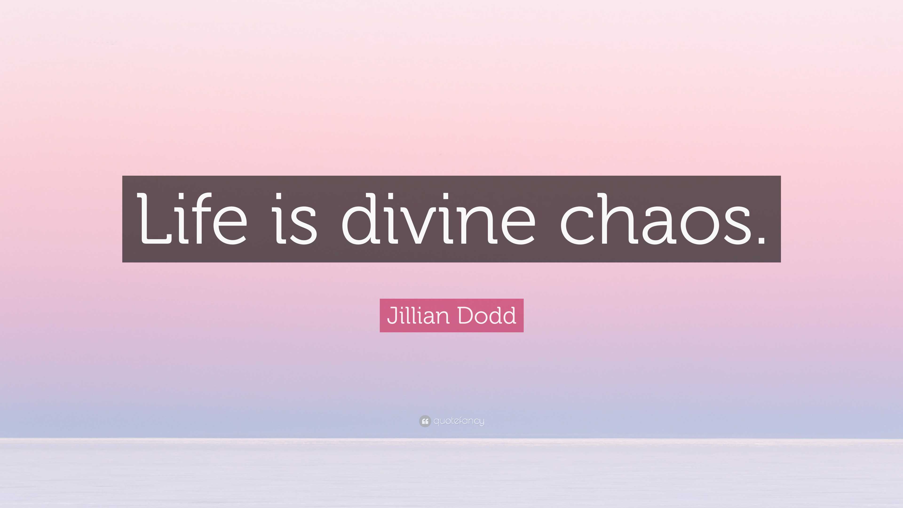 Jillian Dodd Quote Life Is Divine Chaos”