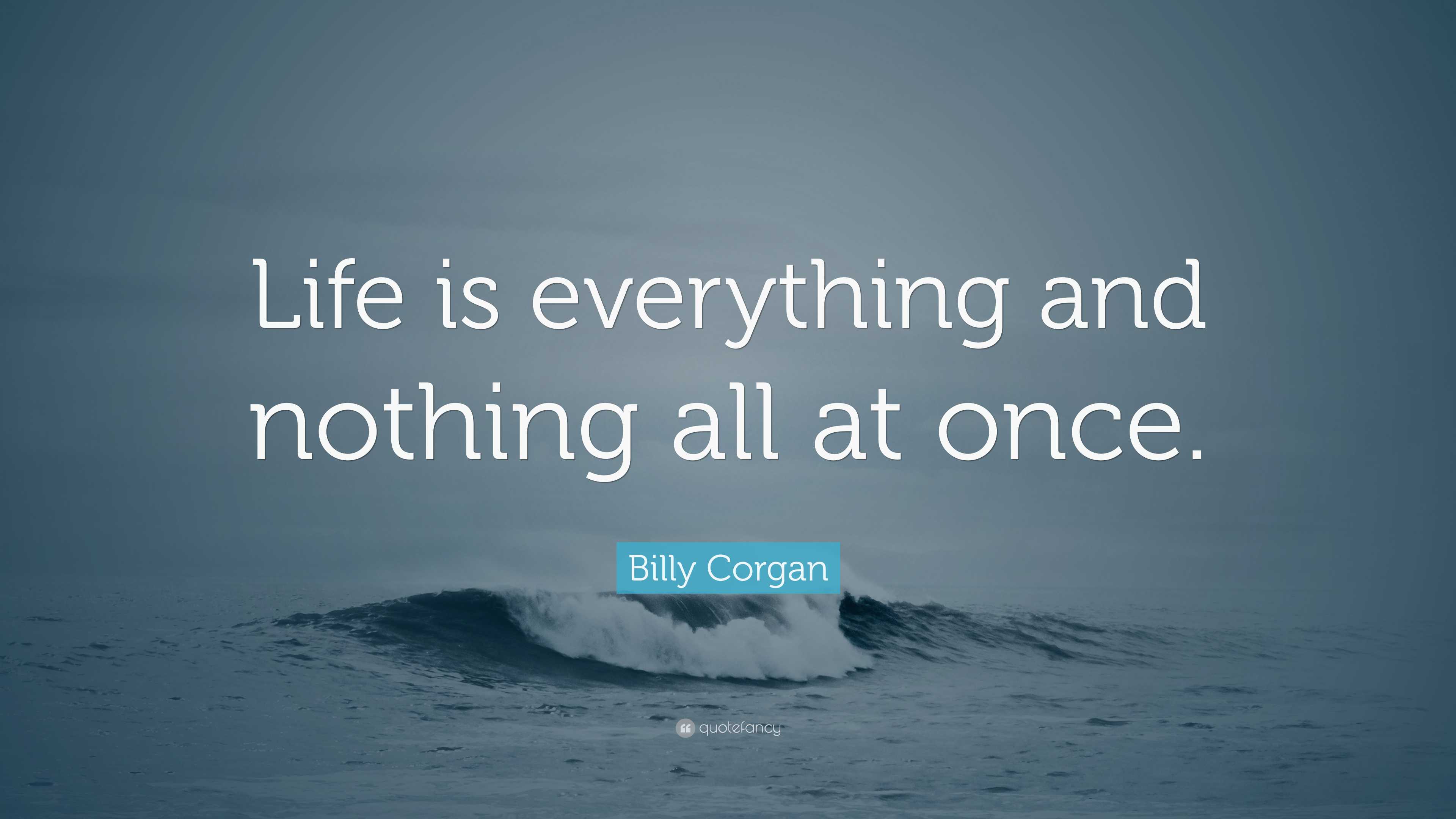 Billy Corgan Quote: “Life is everything and nothing all at once.”