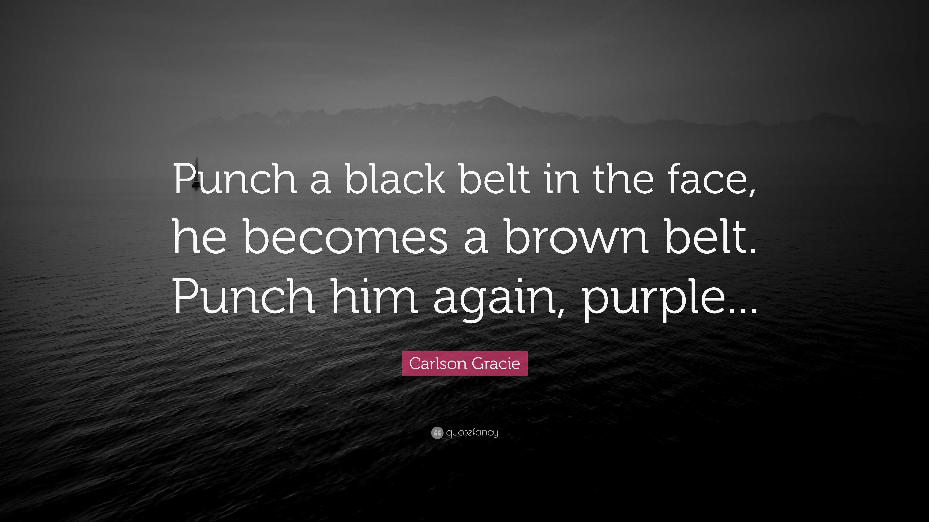 Carlson Gracie Quote “Punch a black belt in the face, he a brown belt. Punch him again