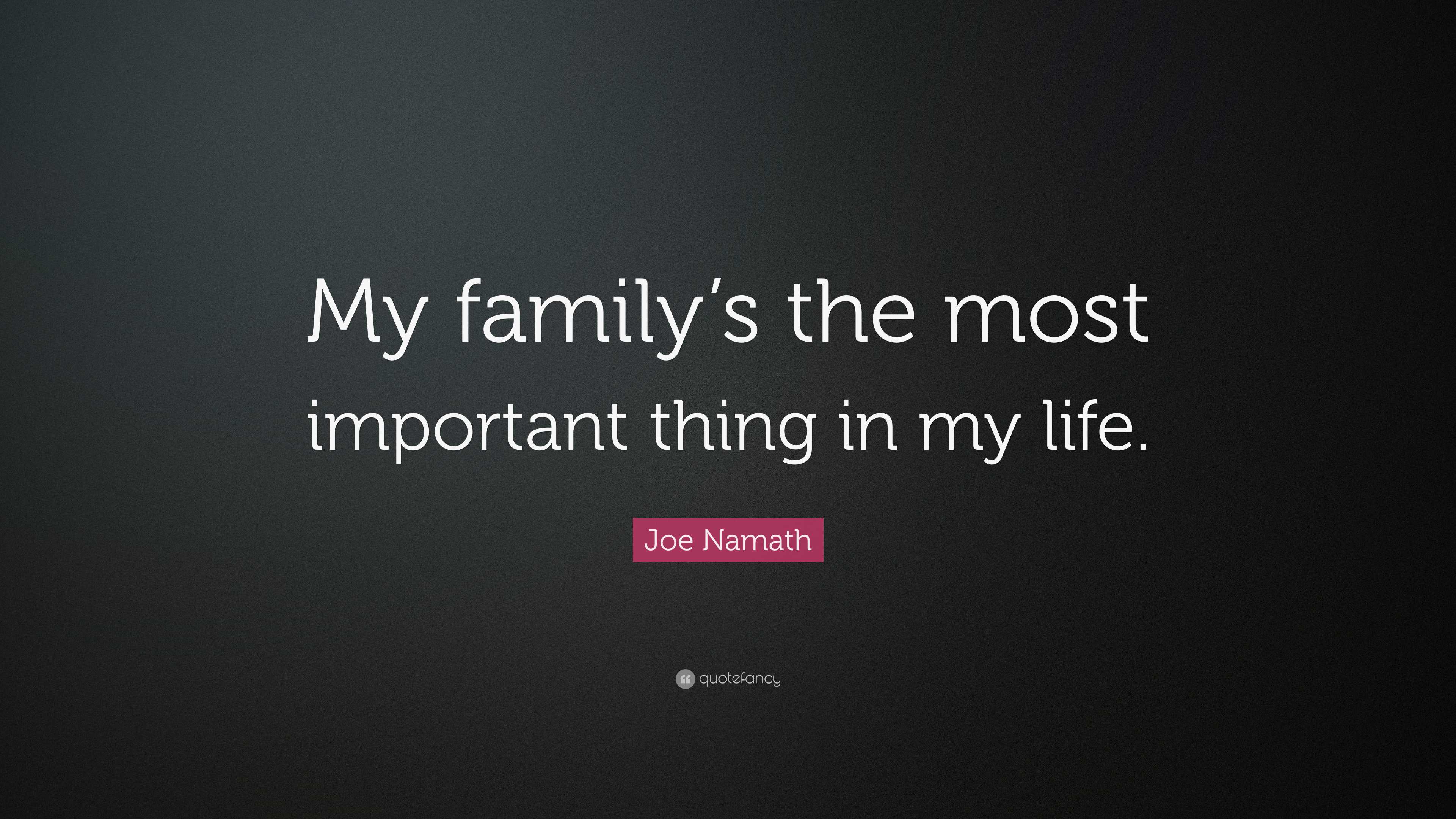 Joe Namath Quote: “My family’s the most important thing in my life.”