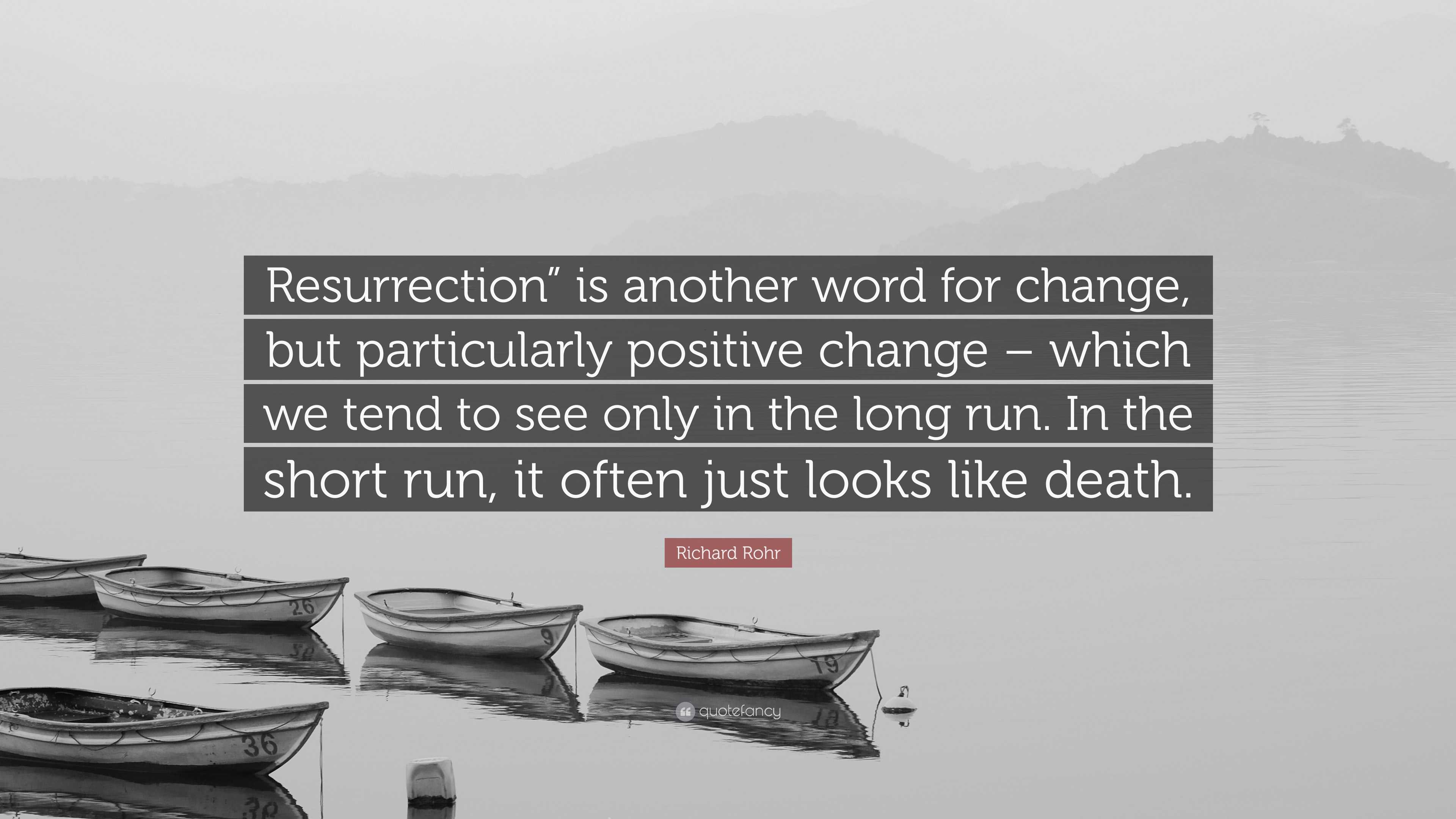Richard Rohr Quote “Resurrection” is another word for change, but