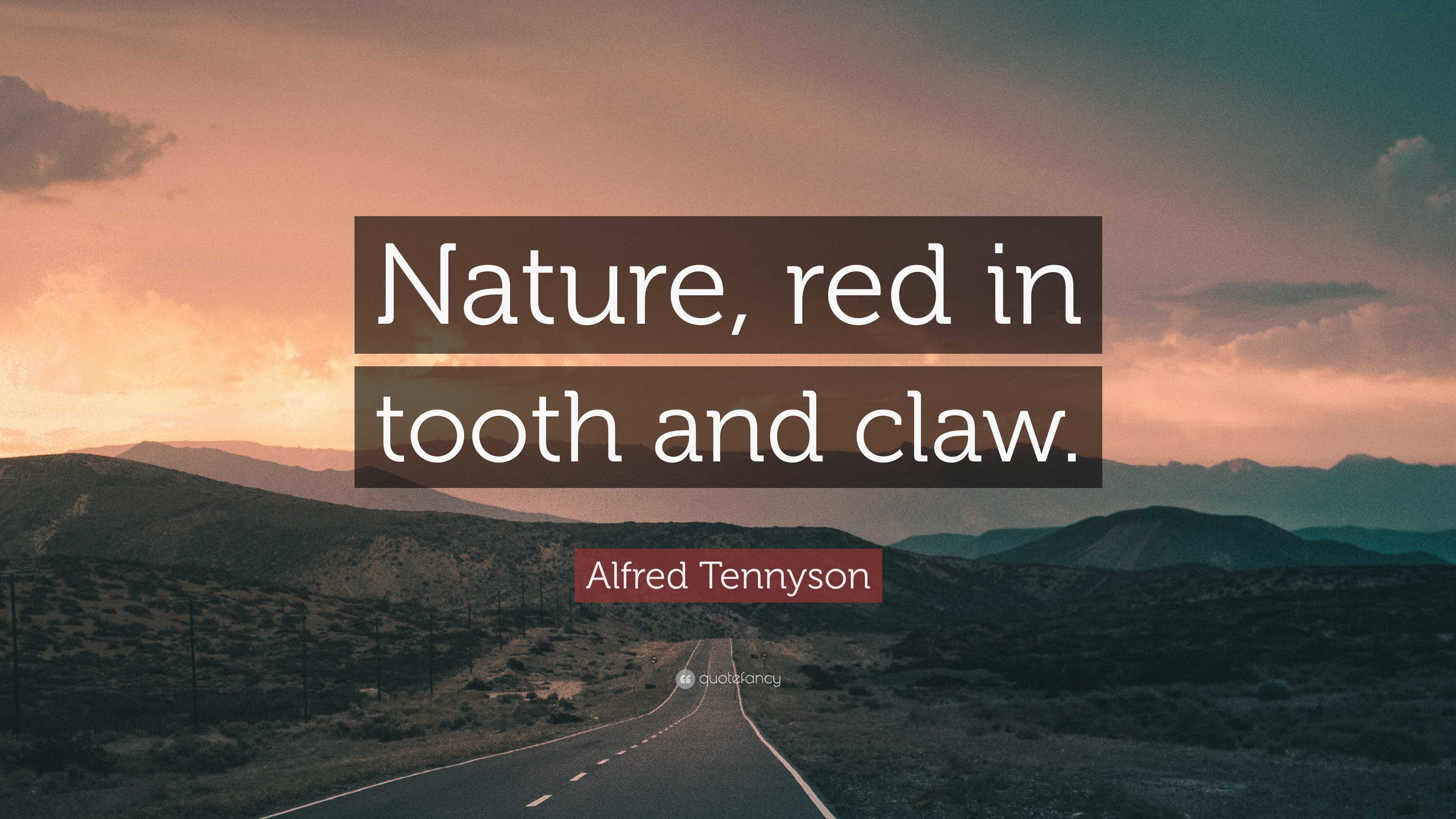 Alfred Tennyson Quote “Nature, red in tooth and claw.”