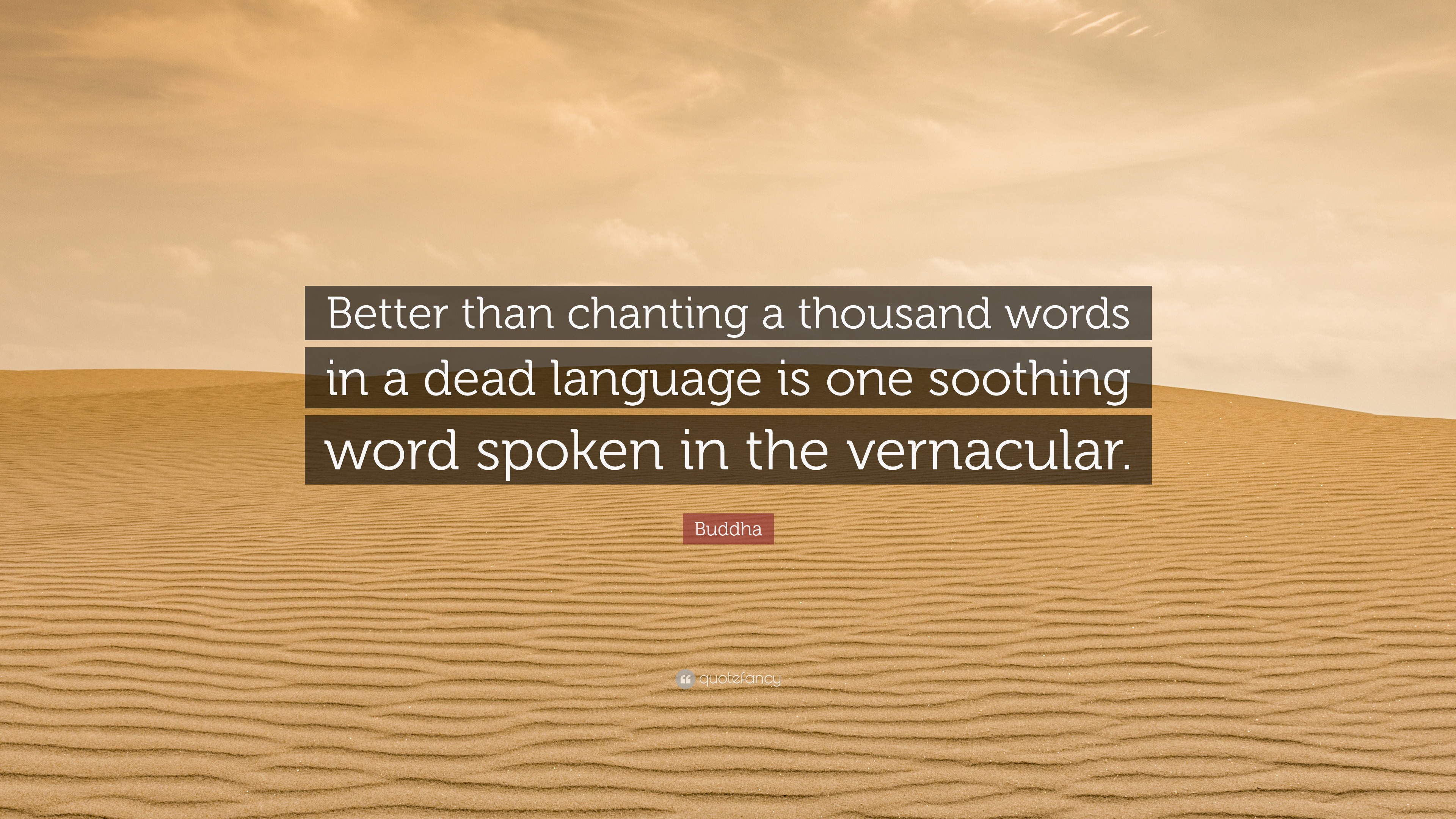 Soothing Language Buddha Quote: “Better than chanting a thousand words in a dead language ...