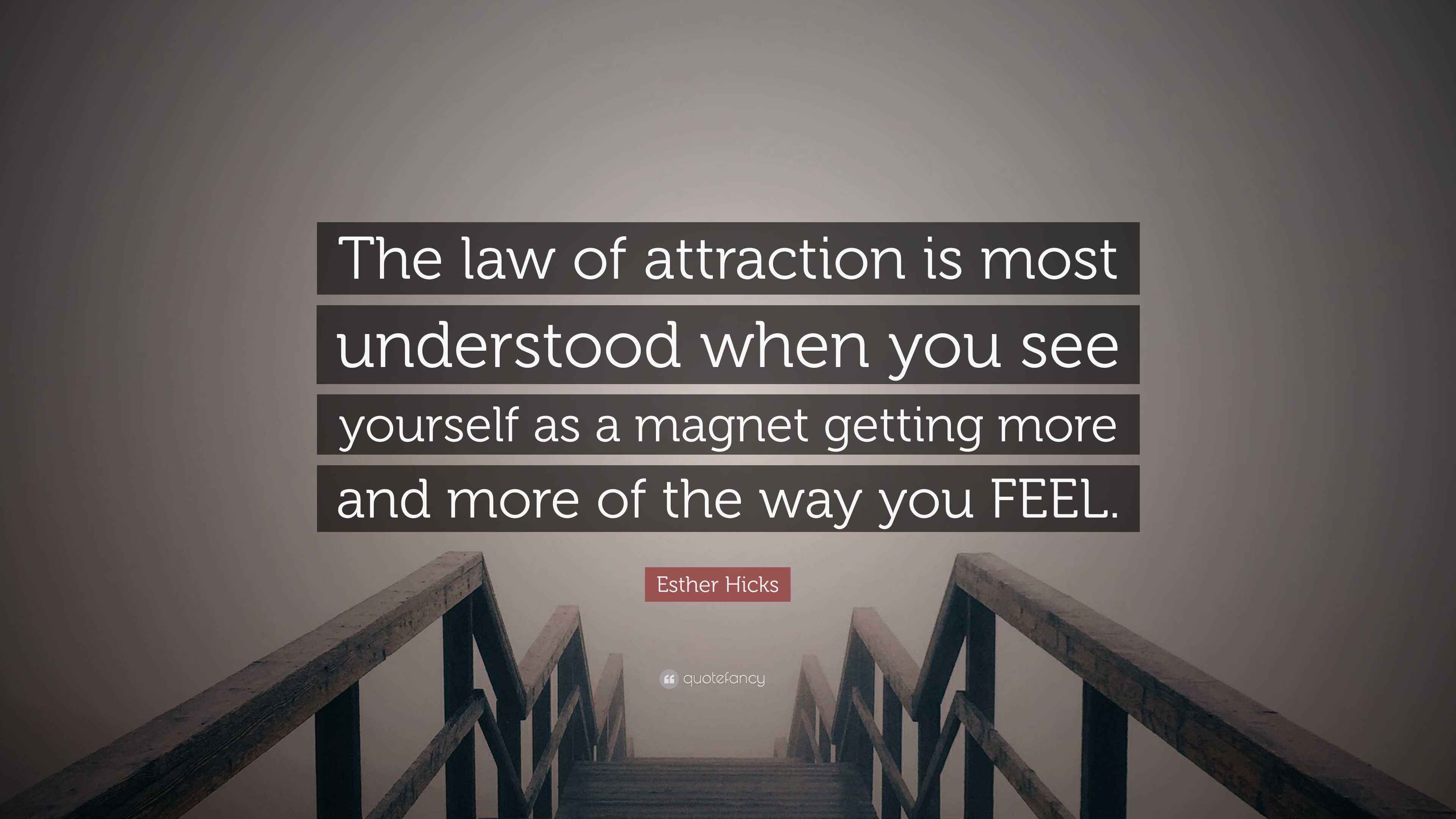 Esther Hicks Quote: “The law of attraction is most understood when you