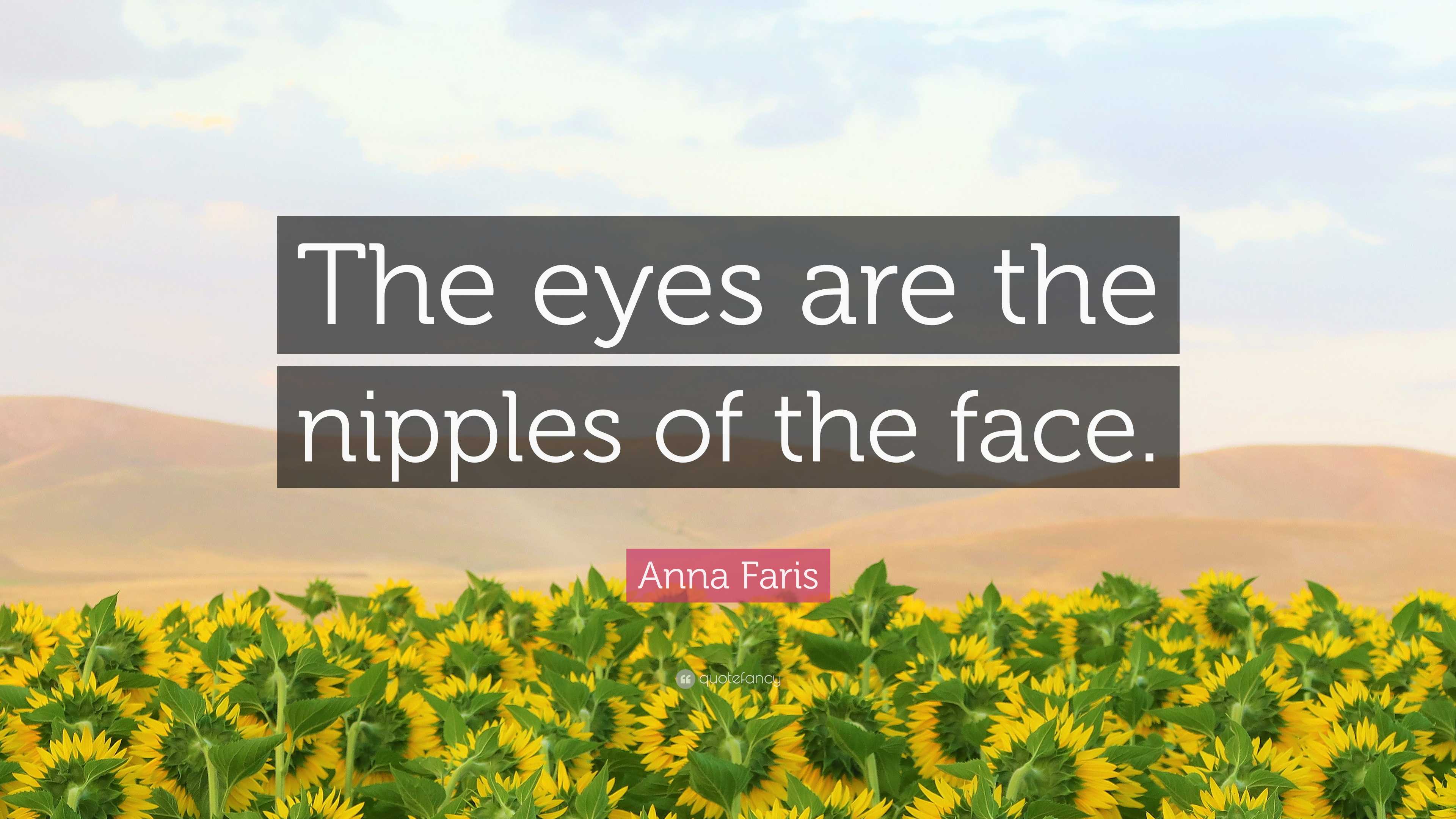 Anna Faris Quote: “The eyes are the nipples of the face.”