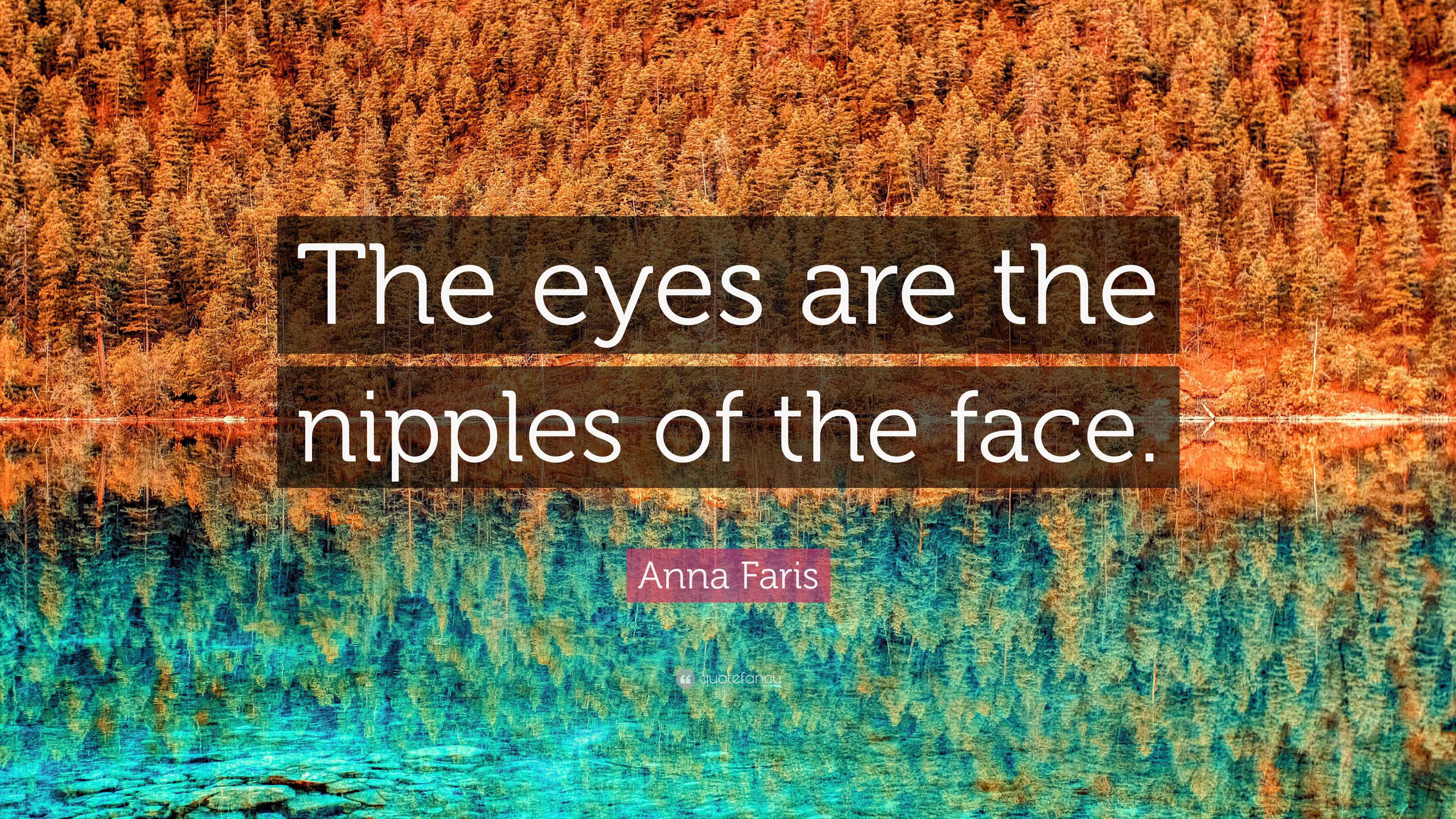 Anna Faris Quote: “The eyes are the nipples of the face.”