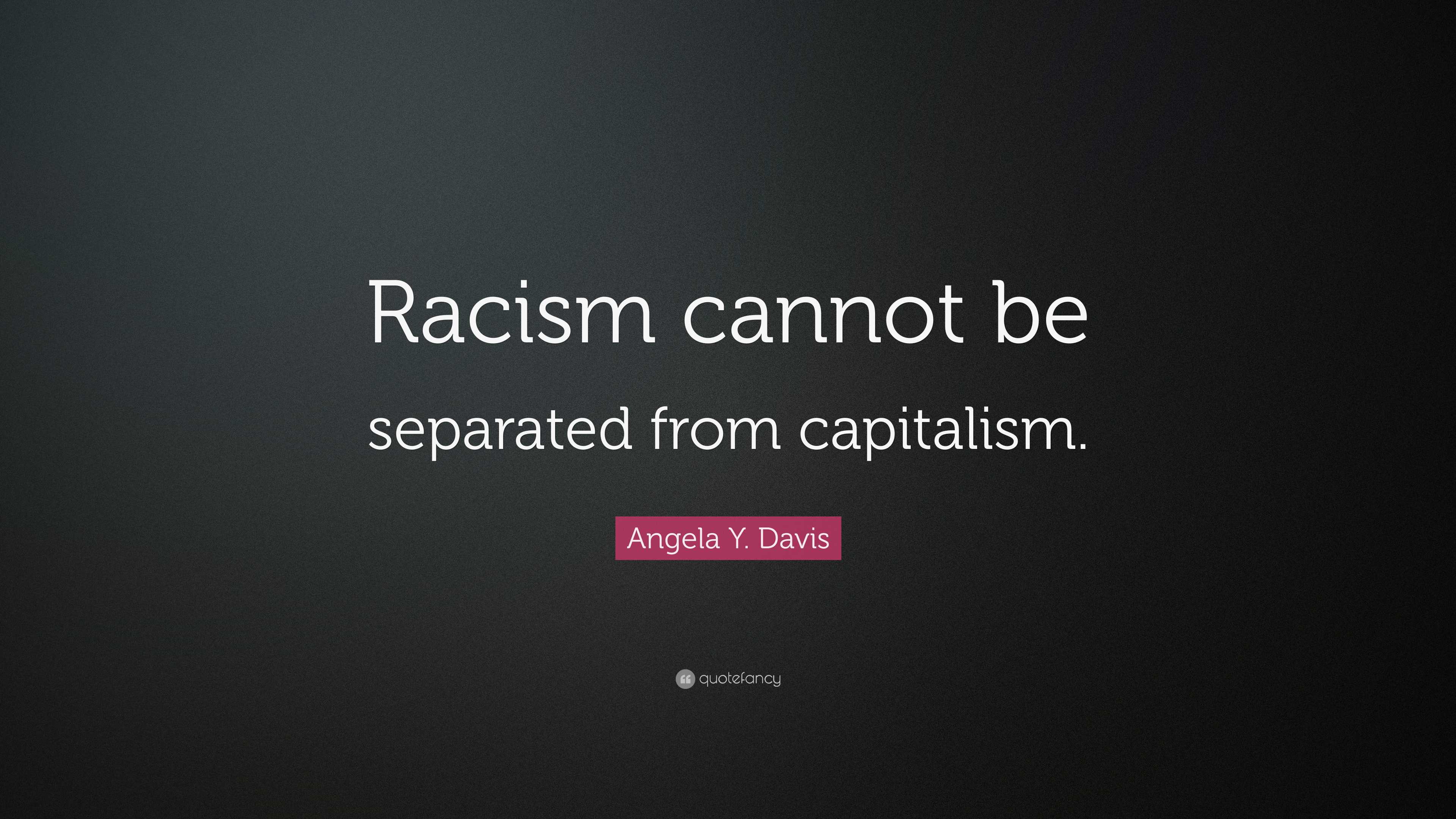 Angela Y. Davis Quote: “Racism cannot be separated from capitalism.”