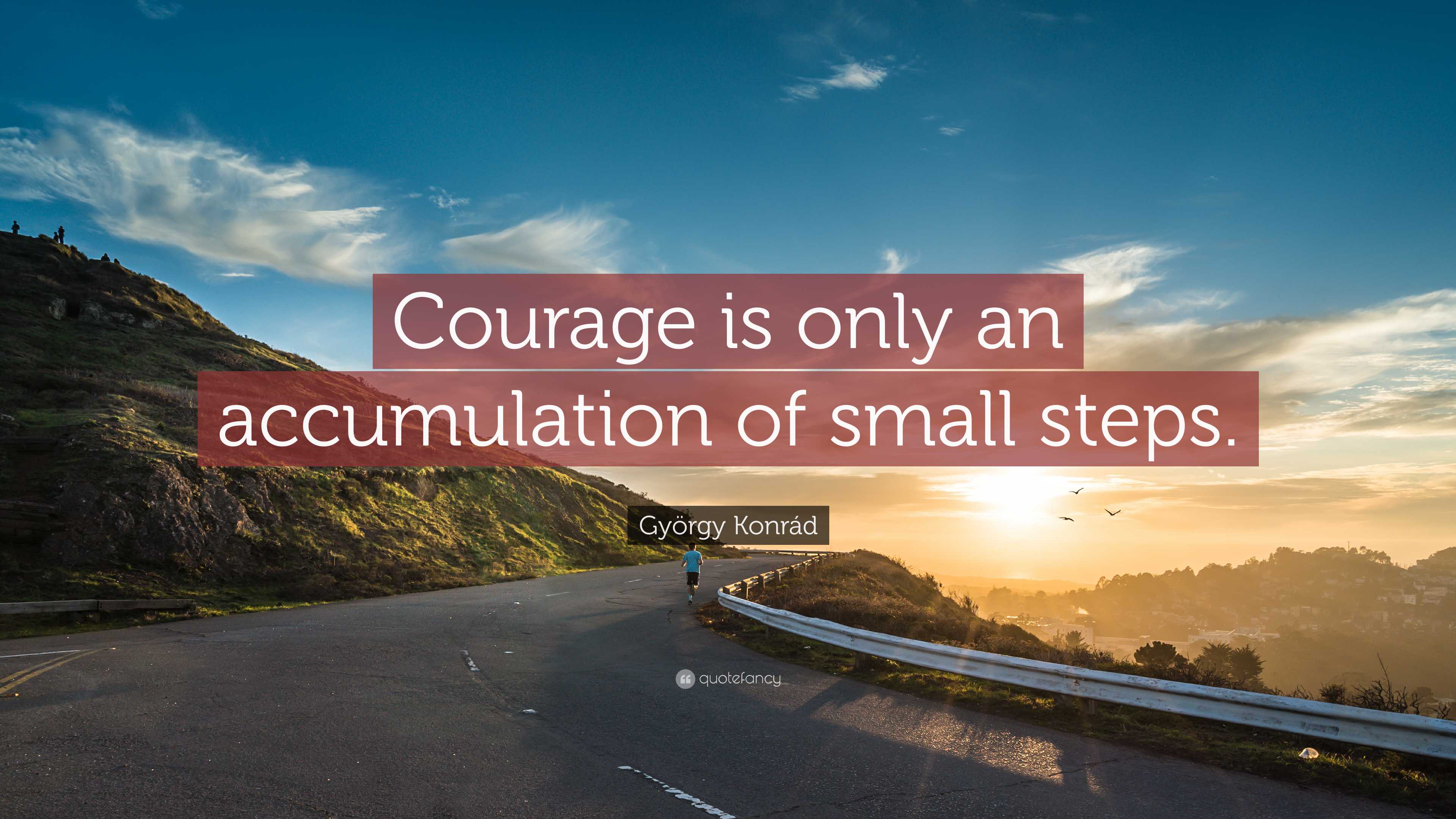 György Konrád Quote: “courage Is Only An Accumulation Of Small Steps.”